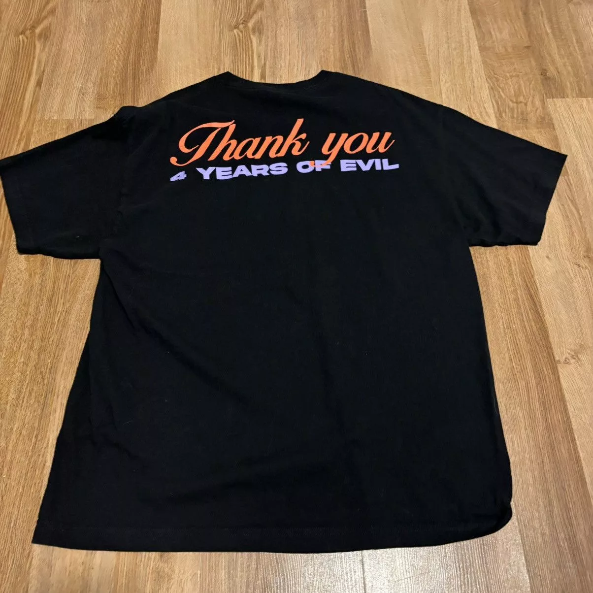 Half Evil Short Sleeve T Shirts Half Evil Half-Evil 4 Years of Service Tee Black