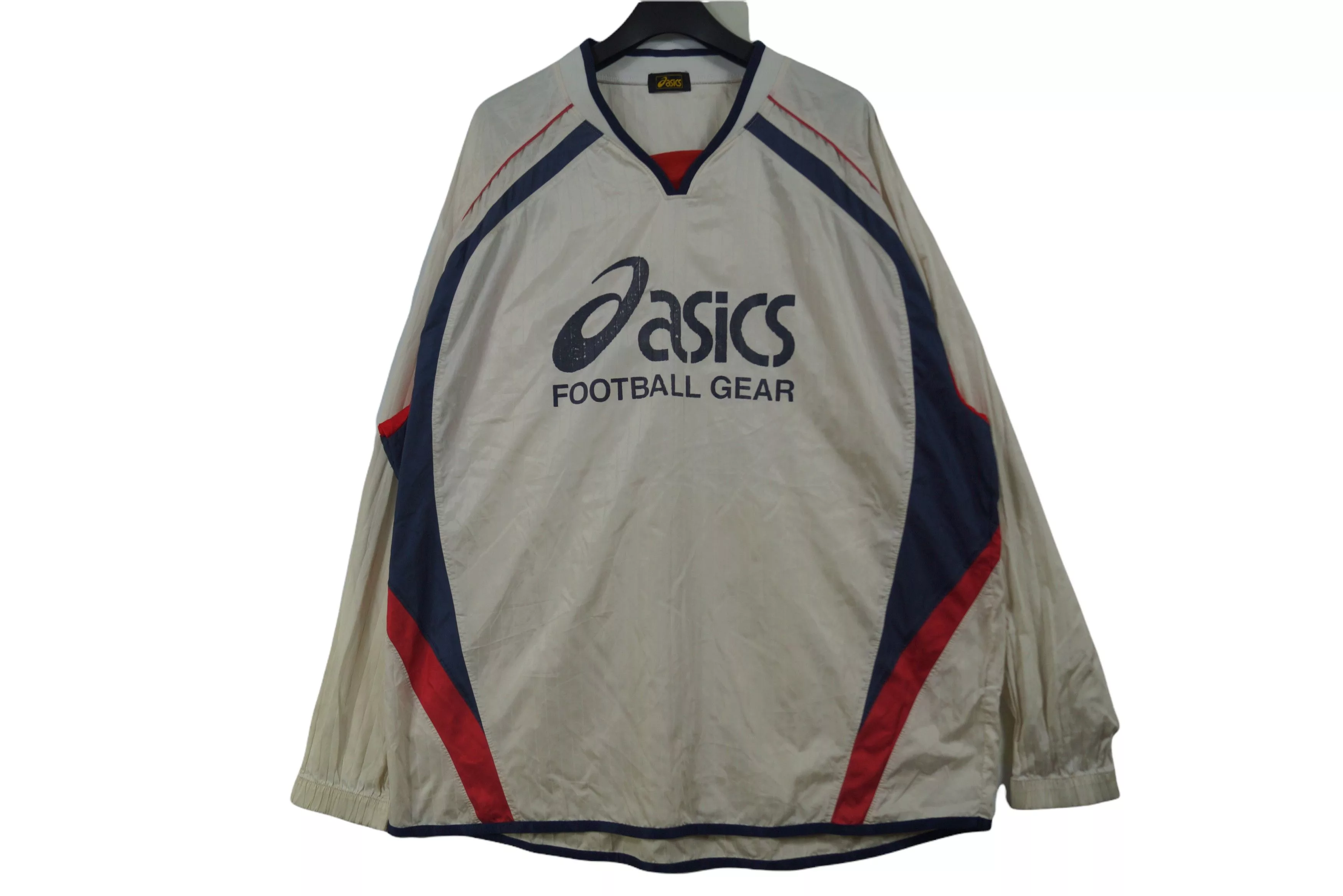 Asics Jerseys Rare!! Long Sleeve Jerseys Asics Football Spellout White Sportswear