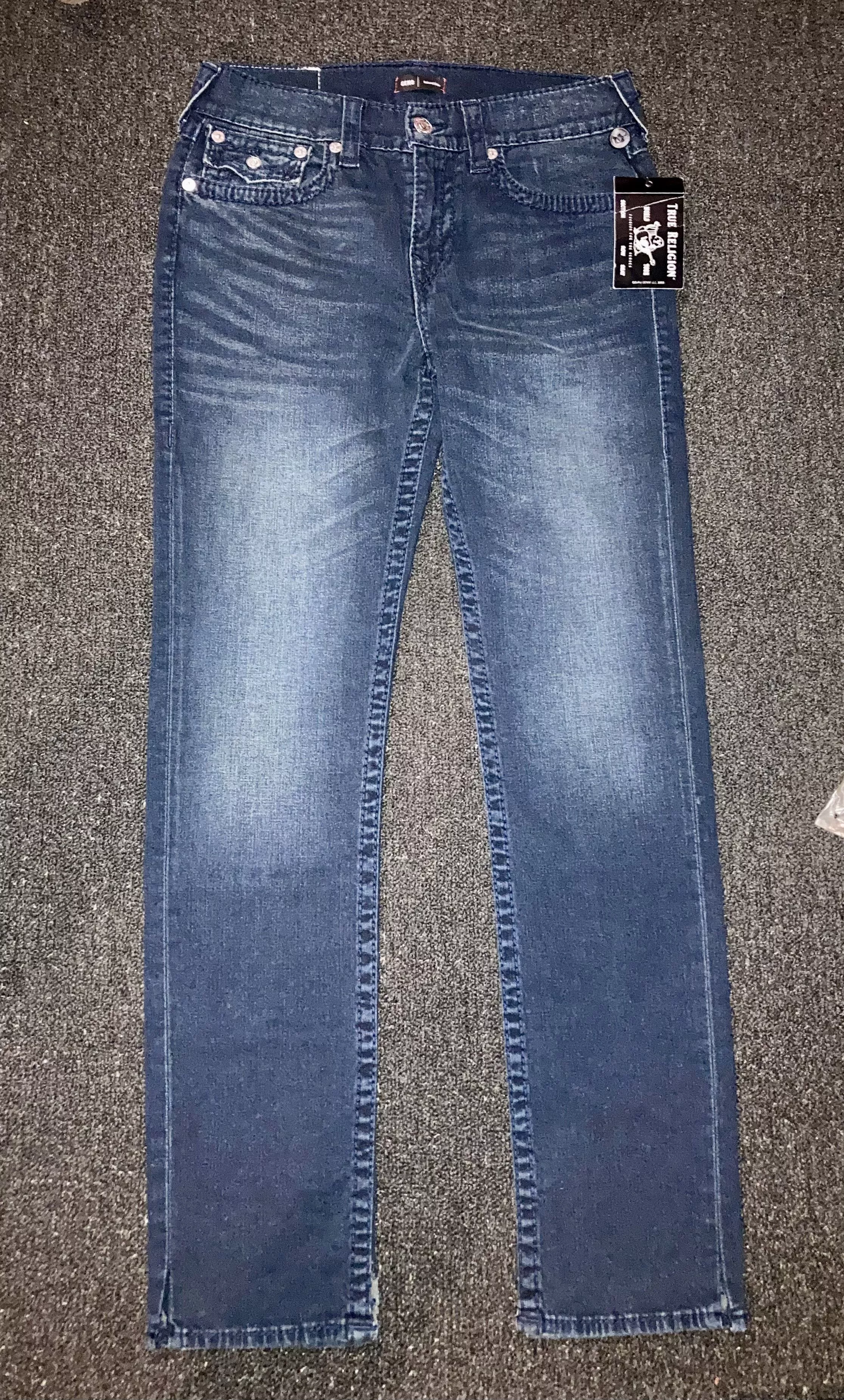 True Religion Denim Jeans w/ Buttoned Pockets Blue