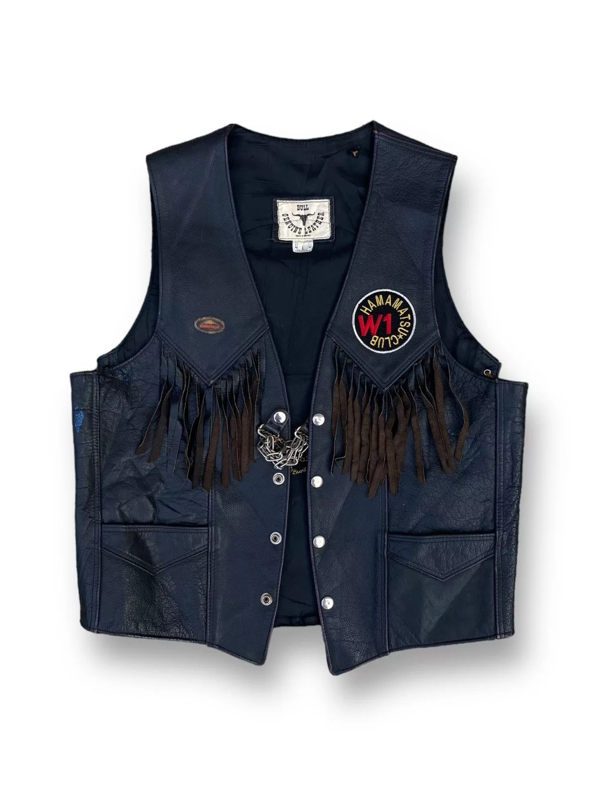 Harley Davidson Vests Harley Davidson × Leather × West Coast Choppers Vintage Bull Leather Biker Vest. #D1 Black