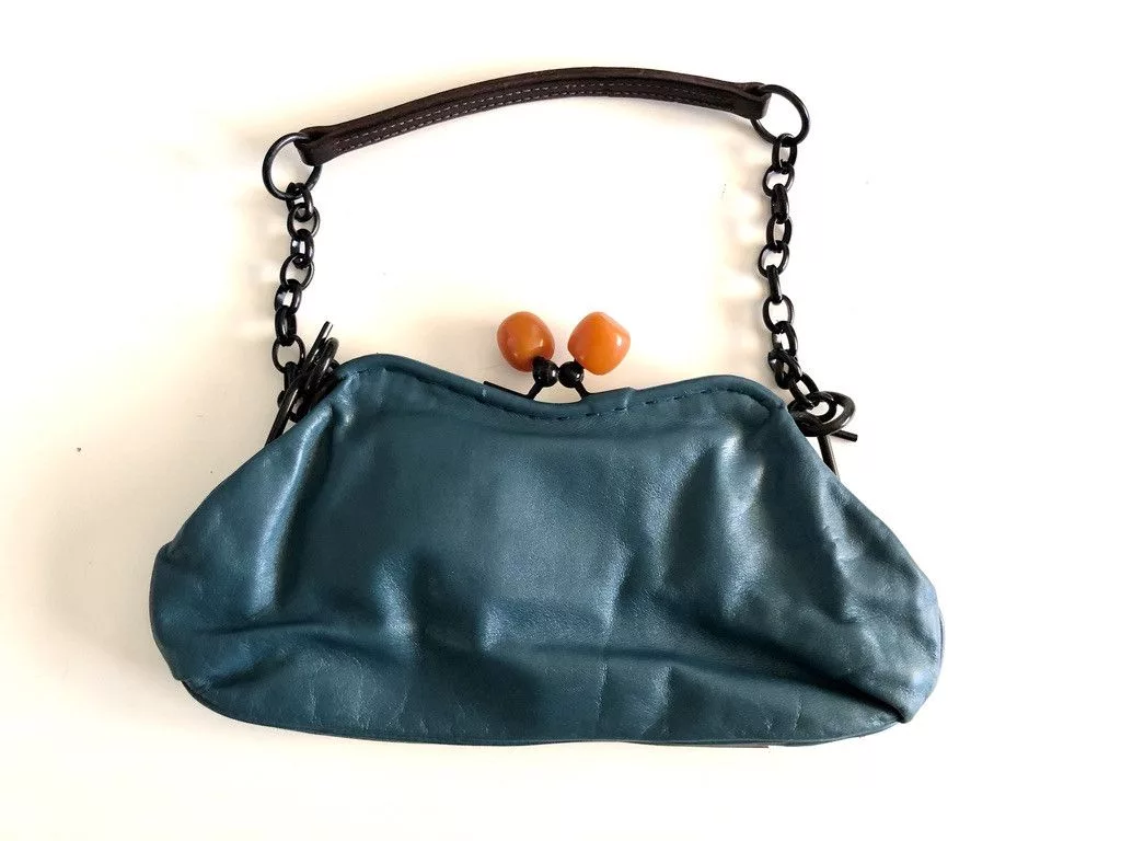Other Handle Bags Other Jamin Puech Glam Clutch with Leather and Chain Handle Blue