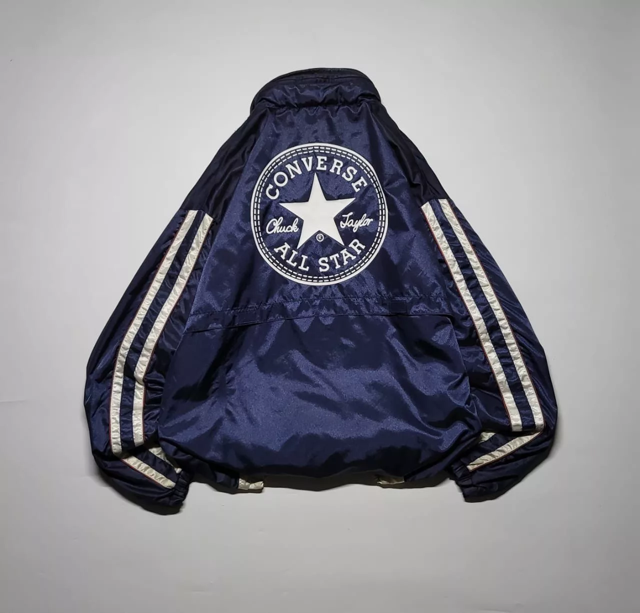 Converse Light Jackets Converse × Vintage Converse navy metallic biglogo Windbreaker Jacket Blue