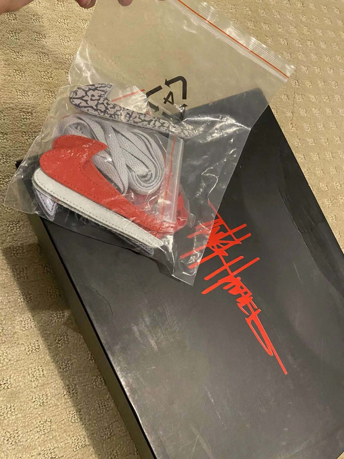 Jordan Brand Hi Top Sneakers Jordan Brand Nike Air Jordan x Tinker Hadfield Retro 3 Red & White