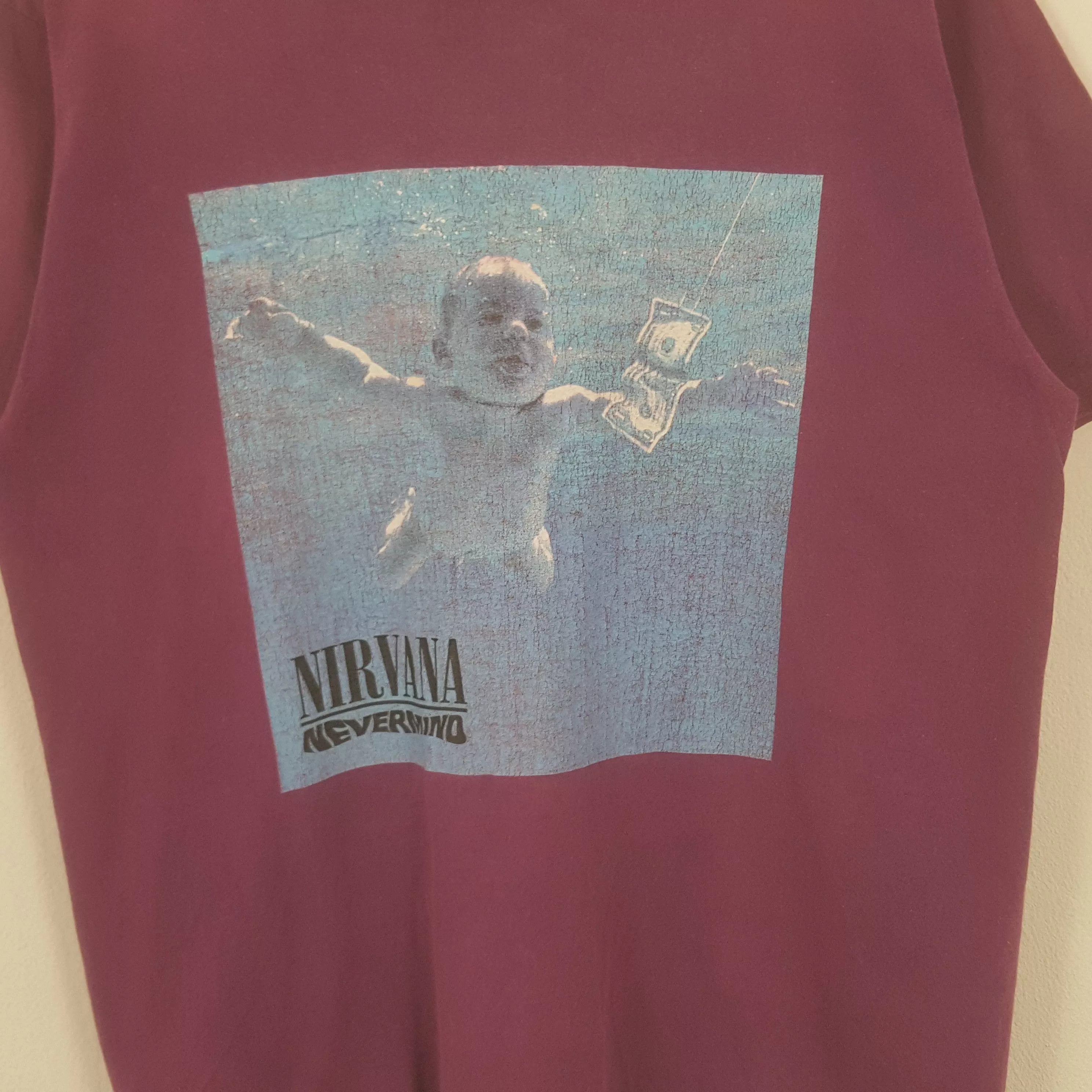Nirvana Short Sleeve T Shirts Nirvana × Vintage Vintage Nirvana Nevermind American Grunge Band Tshirt Purple