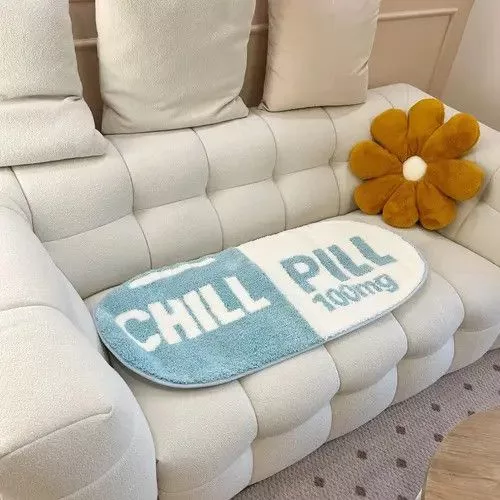Other Miscellaneous Other 3D Blue "CHILL PILL" Handmade Soft Rug