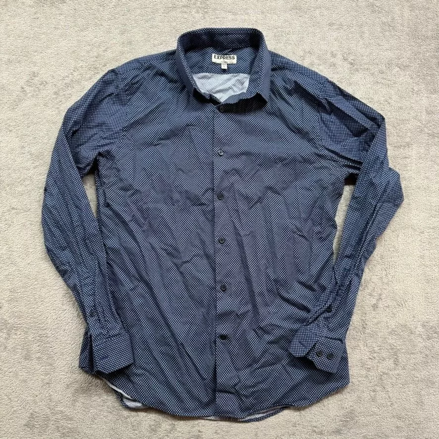 Express Shirts Button Ups Express Button Up Shirt Mens Large 16-16.5 Long Sleeve Blue