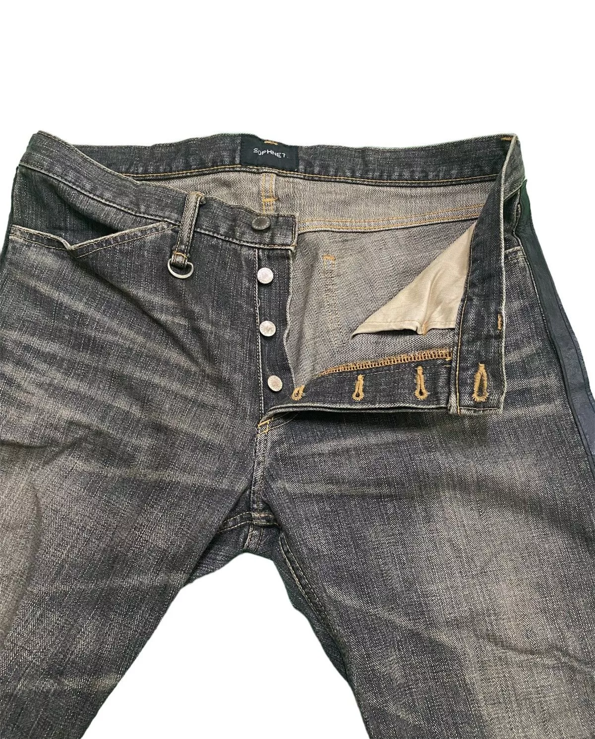 Sophnet. Denim Sophnet. × uniform experiment Sophnet Phase Clawmark Leather Stripe Denim Jeans Gray