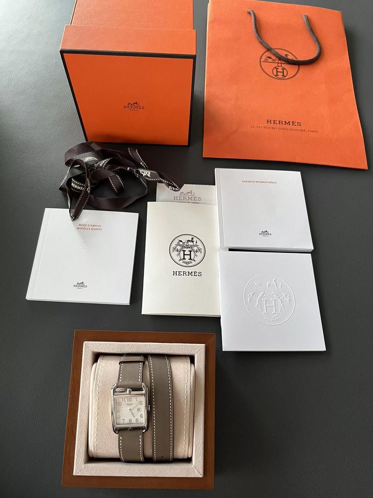 Hermes Watches Brand New Giftable Hermes Classic Cape Cod Large Model Gray