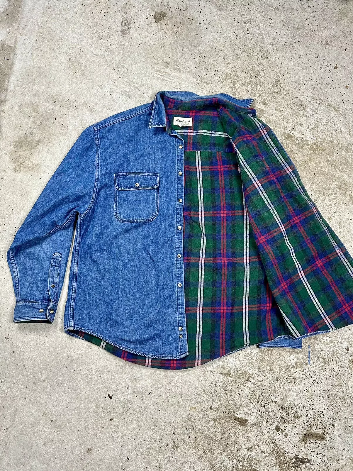 Eddie Bauer Denim Jackets Eddie Bauer × Vintage Vintage 90s Eddie Bauer Lined Denim Over Shirt Jacket Blue
