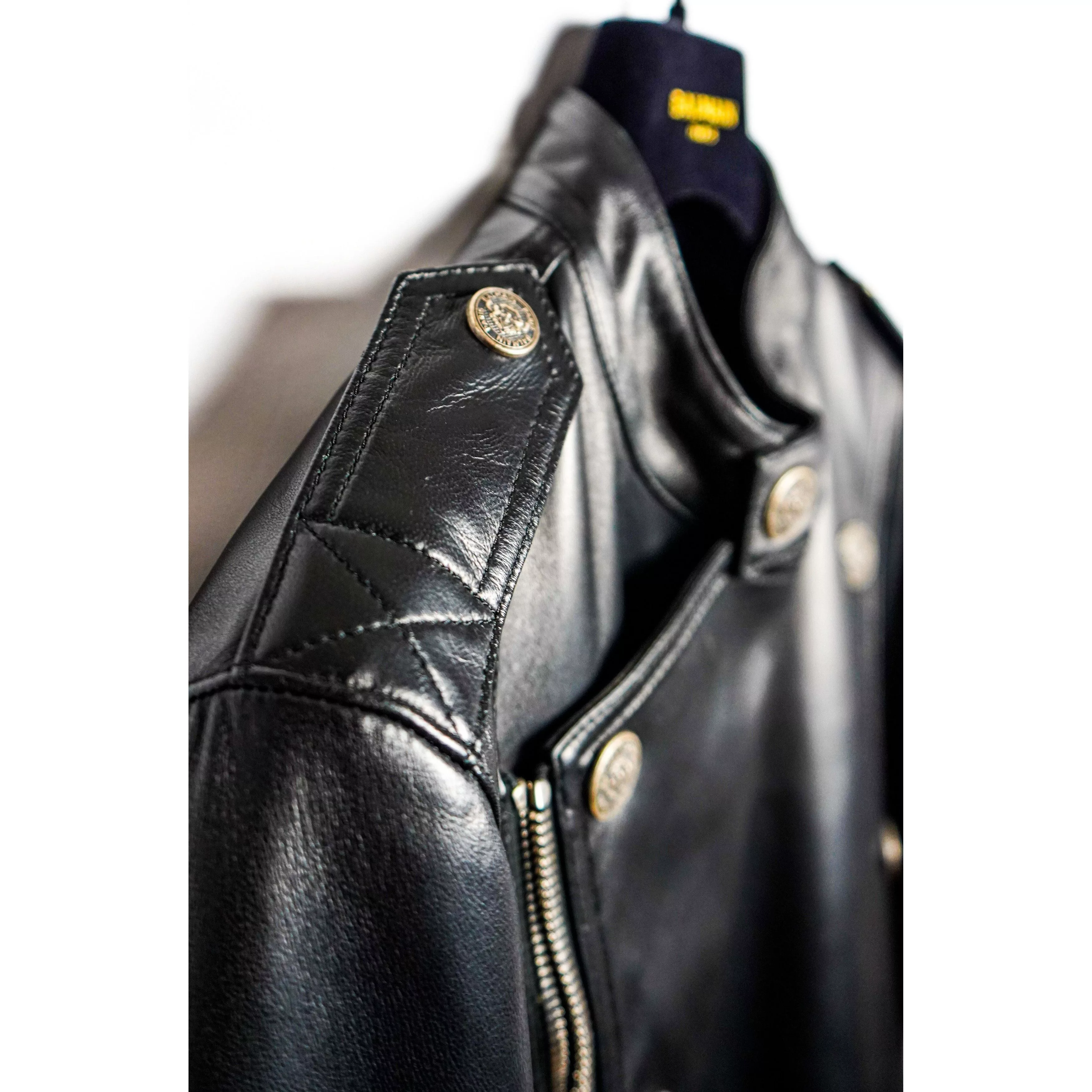 Balmain Jackets BALMAIN Calfskin biker jacket Black