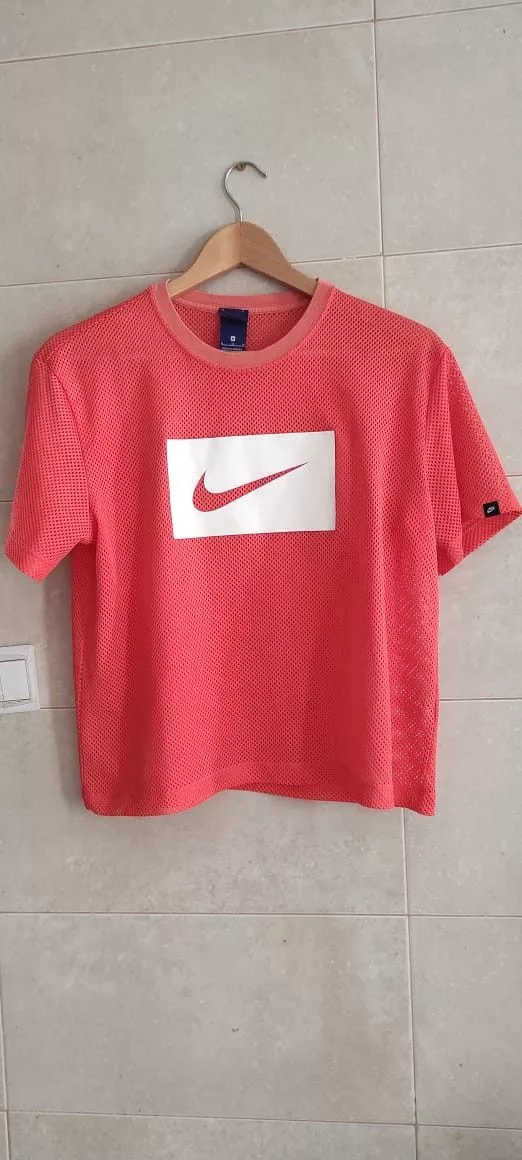 Nike Crop Tops NIKE Top / T-Shirt Short Sleeve Mesh Tee- orange -