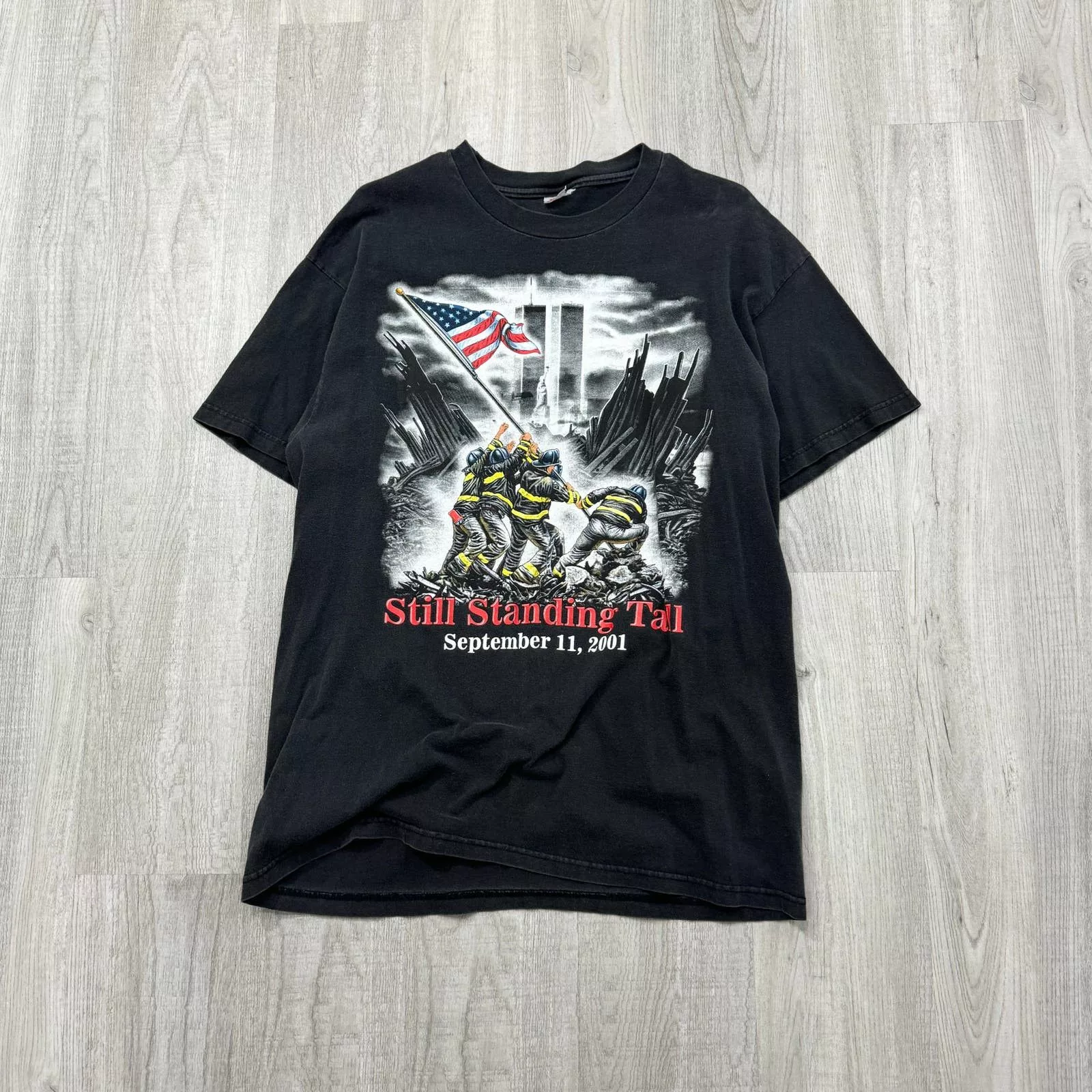 Vintage Polos VINTAGE y2k Bike Week September 11 Memorial Biker Shirt Black