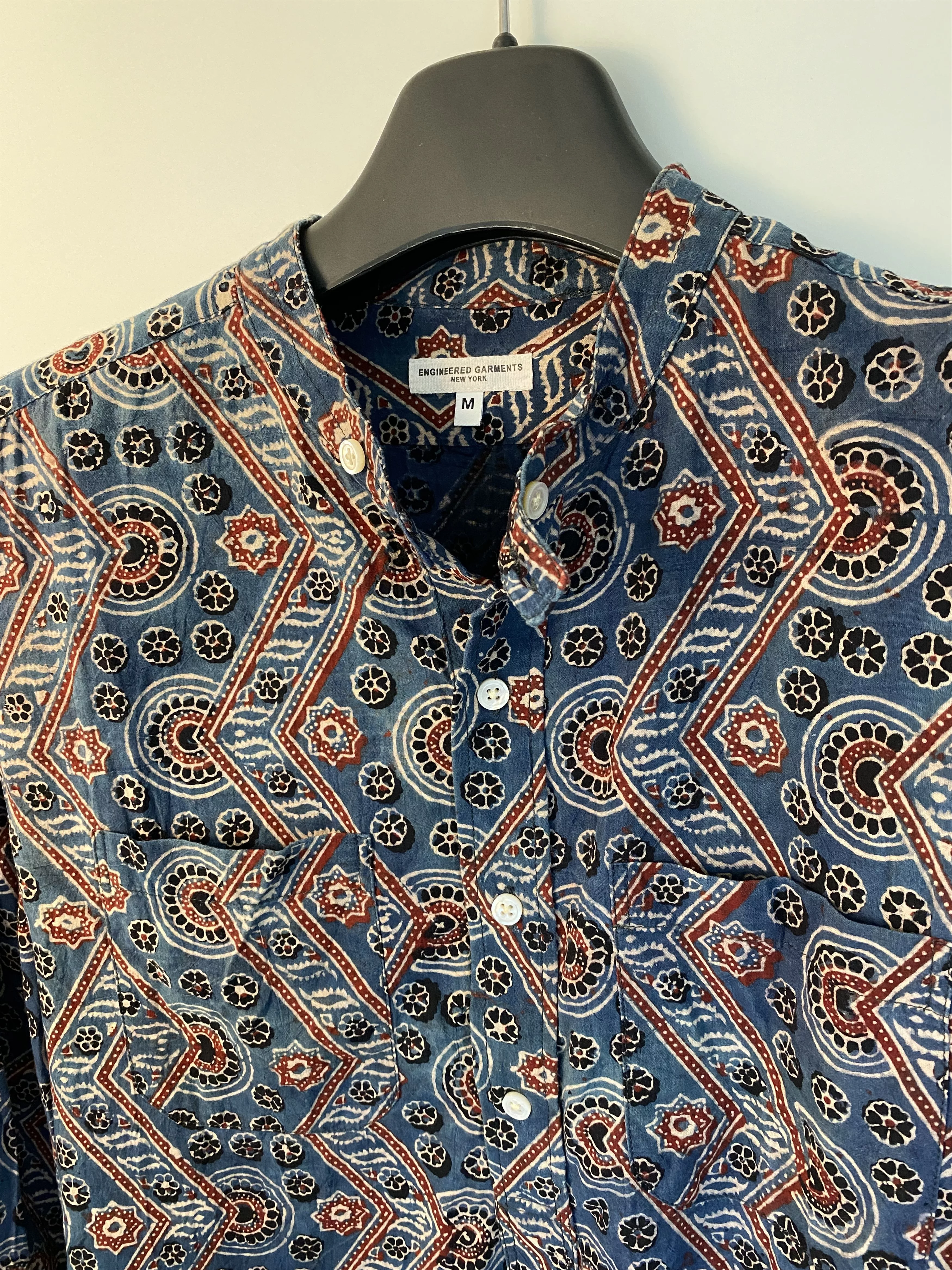 Engineered Garments Shirts Button Ups Engineered Garments banded collar long shirt Multi