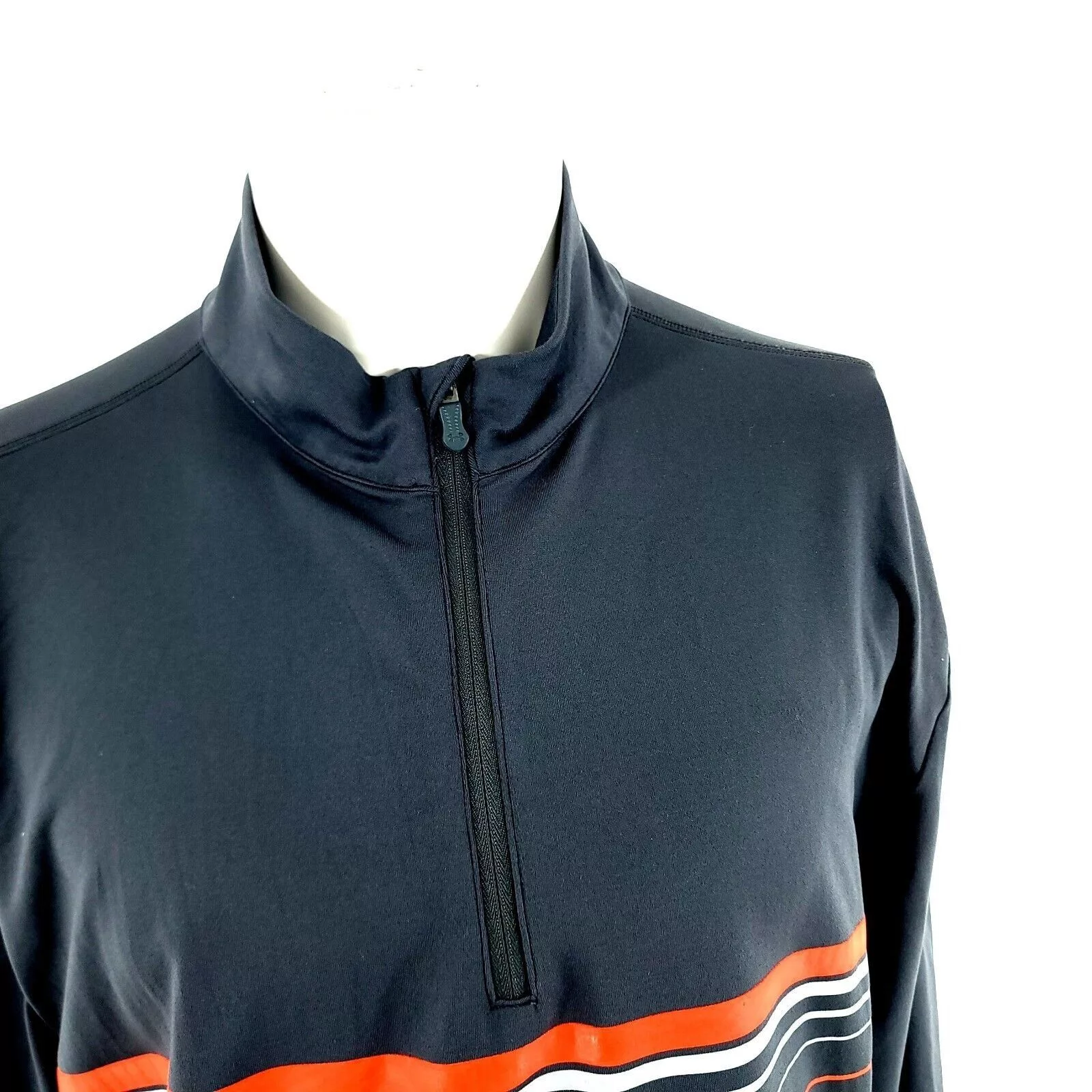 Under Armour Light Jackets Under Armour Coldgear Infared Gray Orange Striped 1/4 Zip Lo