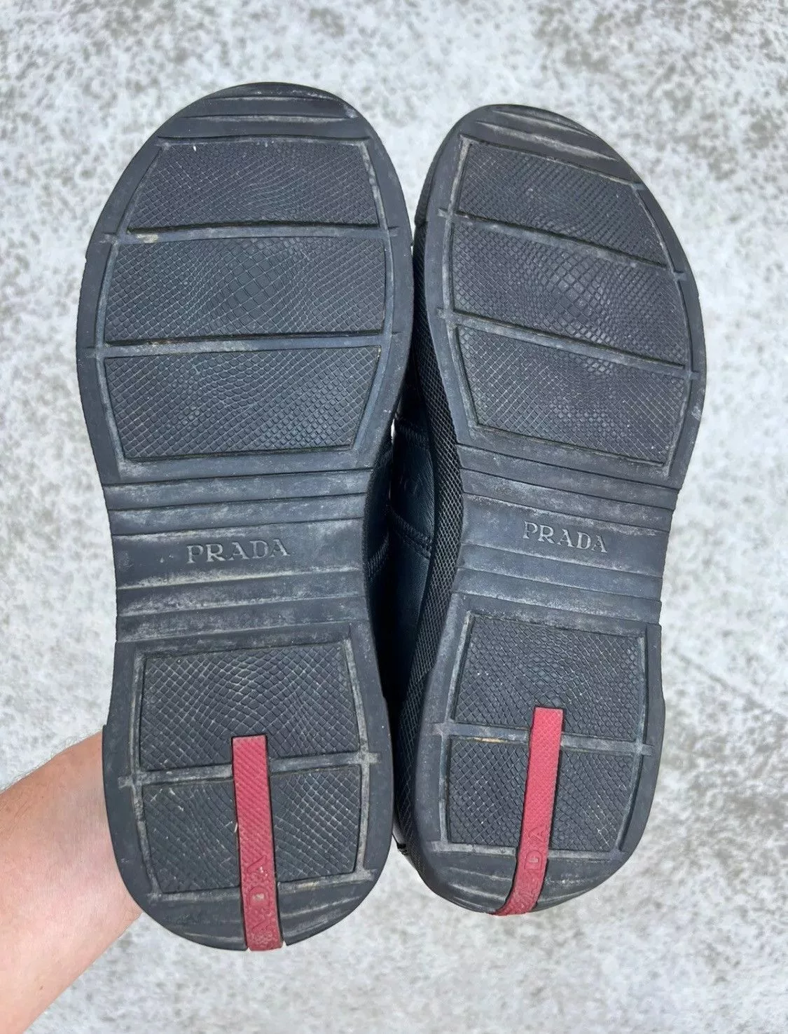 Prada Low Top Sneakers Authentic💫Prada💫2 Strap Leather Sneaker (4P 1317) Black