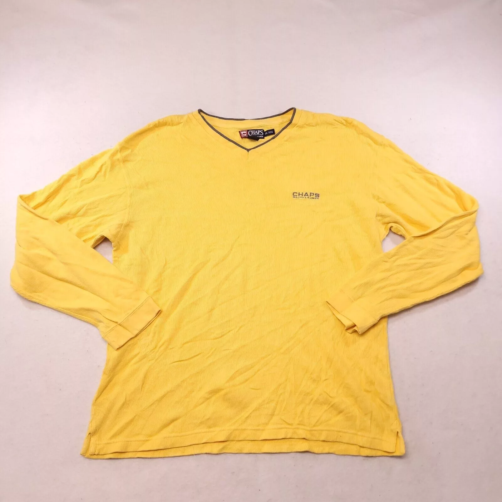 Chaps Sweaters Knitwear Chaps Long Sleeve Pullover Sweater Mens Size 2XL Yellow
