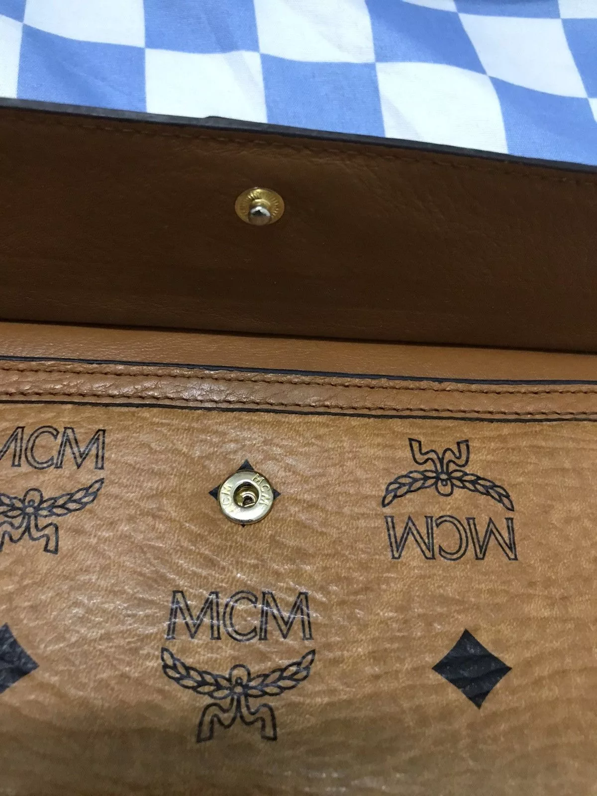 MCM Wallets MCM Leather Monogram Long Wallet Brown