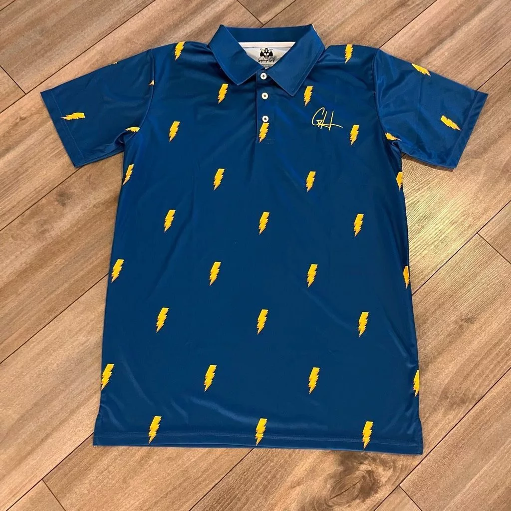 Nike Polos Nike Gashouse Golf Blue Patten Athletic Workout Casual Polo Shirt