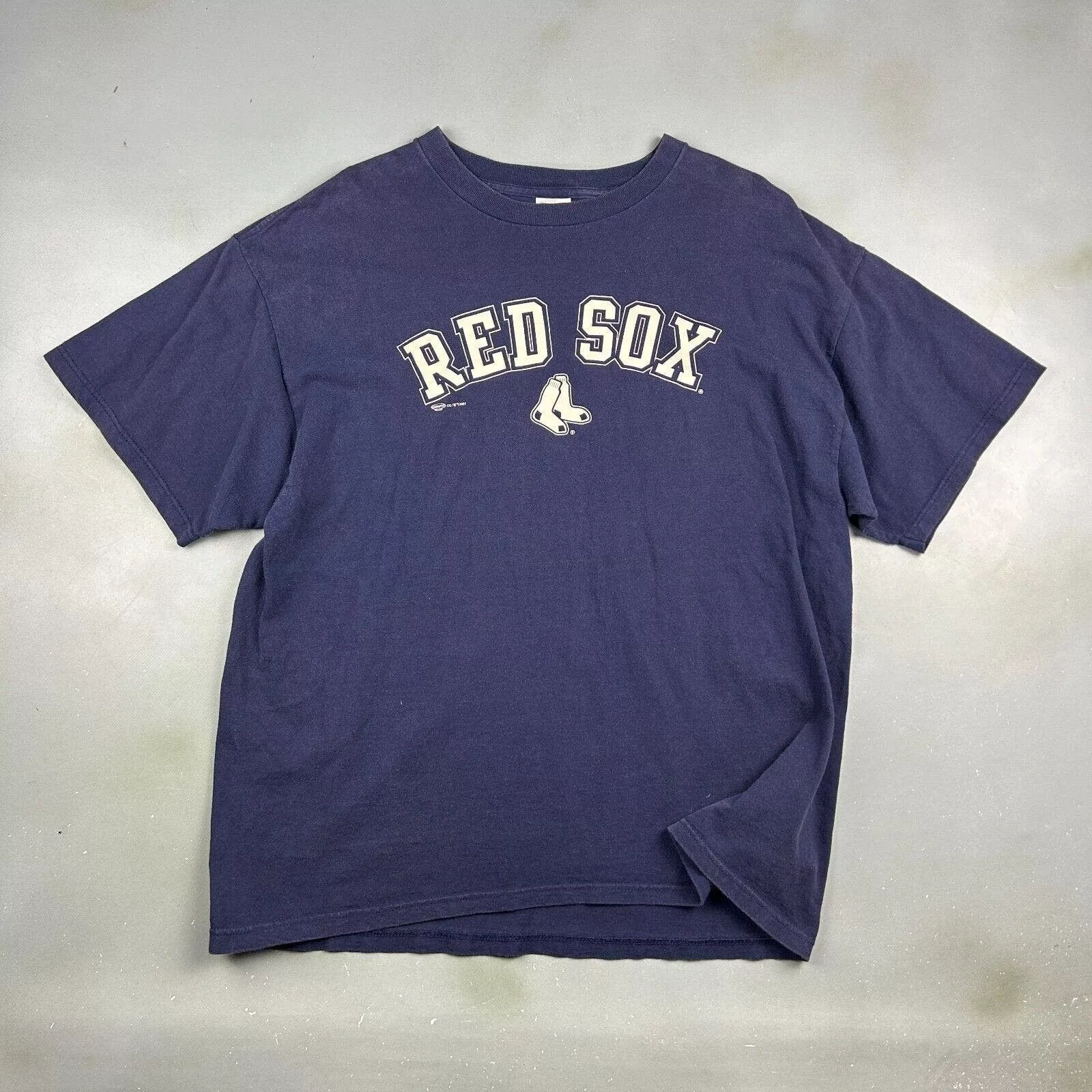 Delta Short Sleeve T Shirts Delta VINTAGE 2001 | Boston Red Sox Arch Logo MLB T-Shirt sz XL Blue