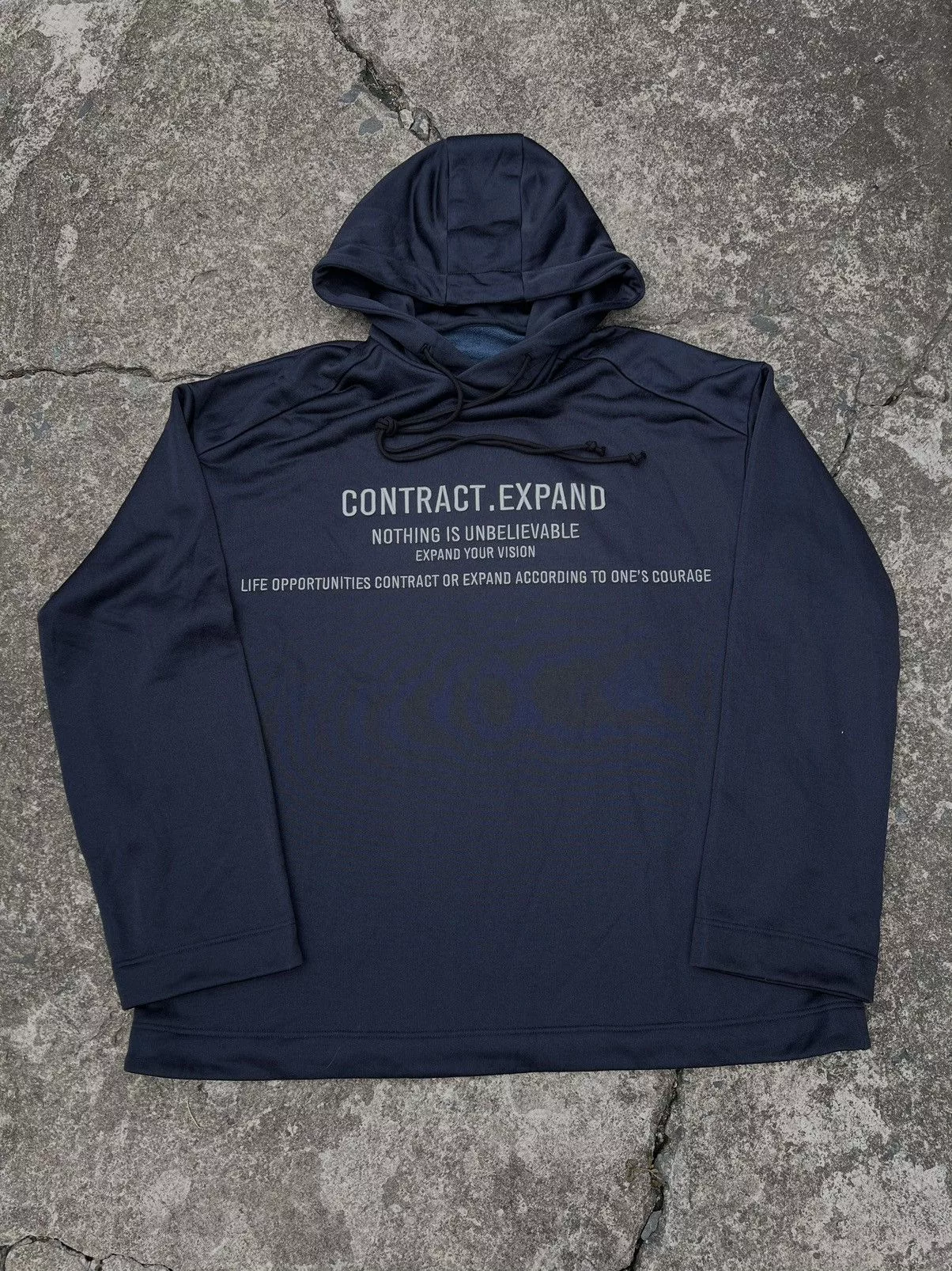 Juun.J Sweatshirts Hoodies Juun.J Contract Expand Slogan Embroidered Hoodie Oversized Blue