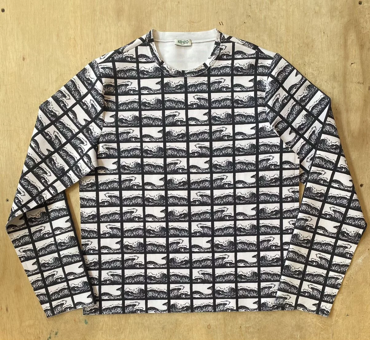 Kenzo Sweatshirts Hoodies Kenzo Square Waves Sweatshirt Size S Black