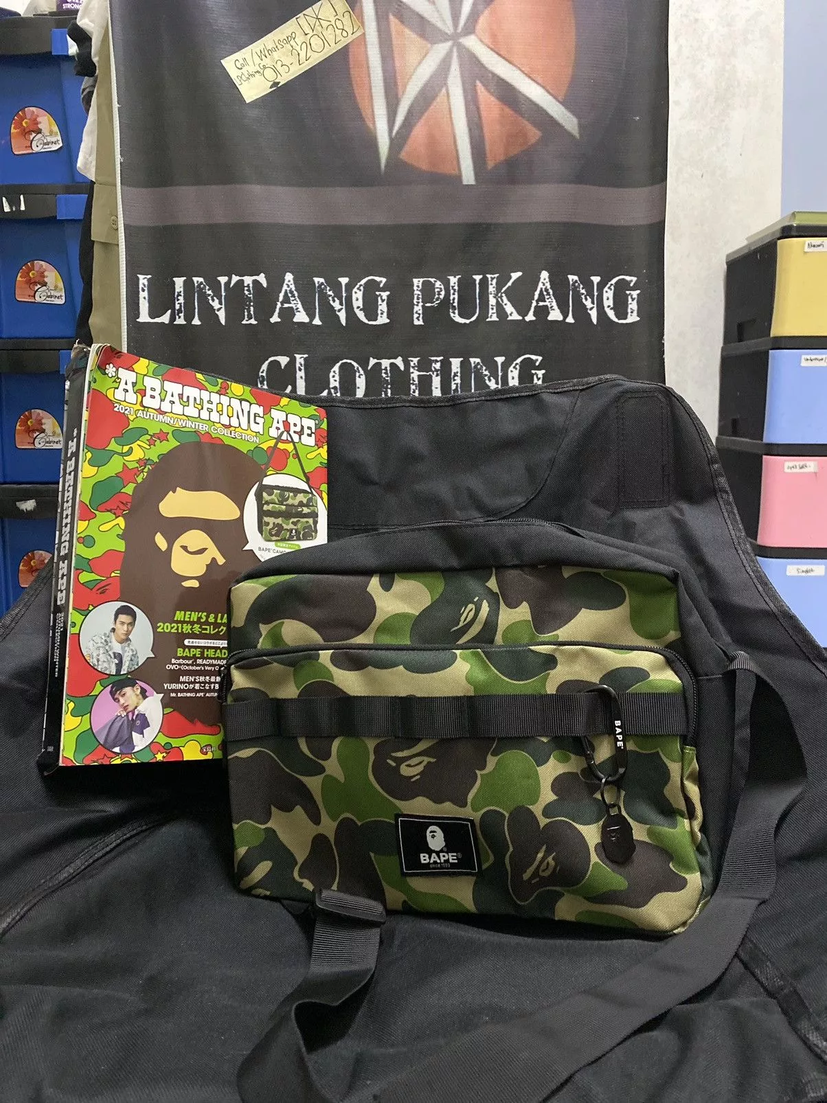 Bape Bags Luggage Bape Messenger Bag Black