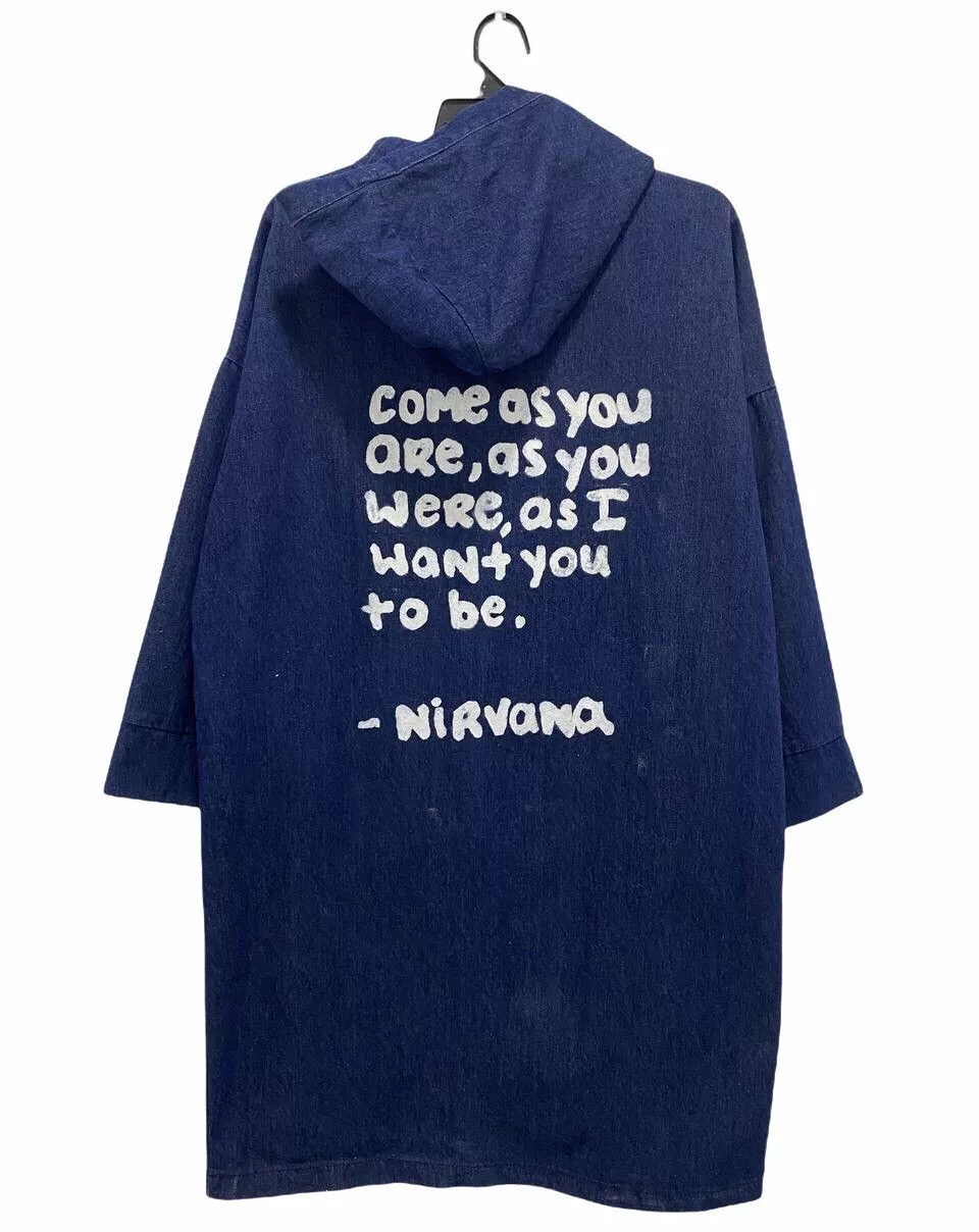 Band Tees Denim Jackets Band Tees × Nirvana NIRVANA ROCK BAND DENIM JACKET cw21 Blue