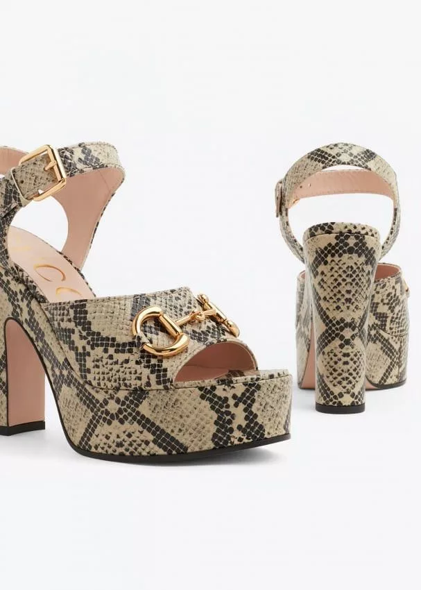 Gucci Miscellaneous Gucci Horsebit High Sandals SIZE 40 Multi