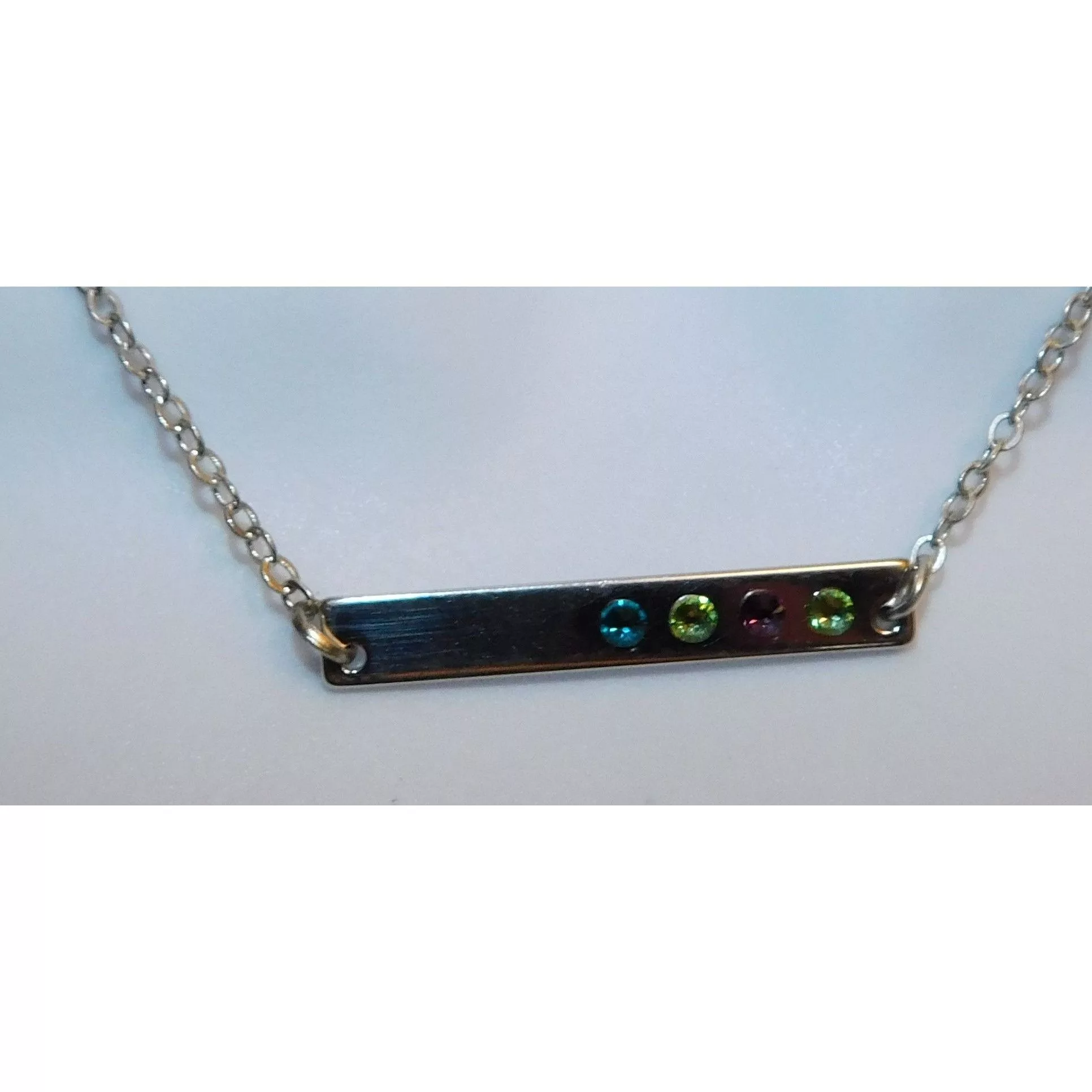 Other Necklaces Other Silver Rhinestone Bar Necklace Multi