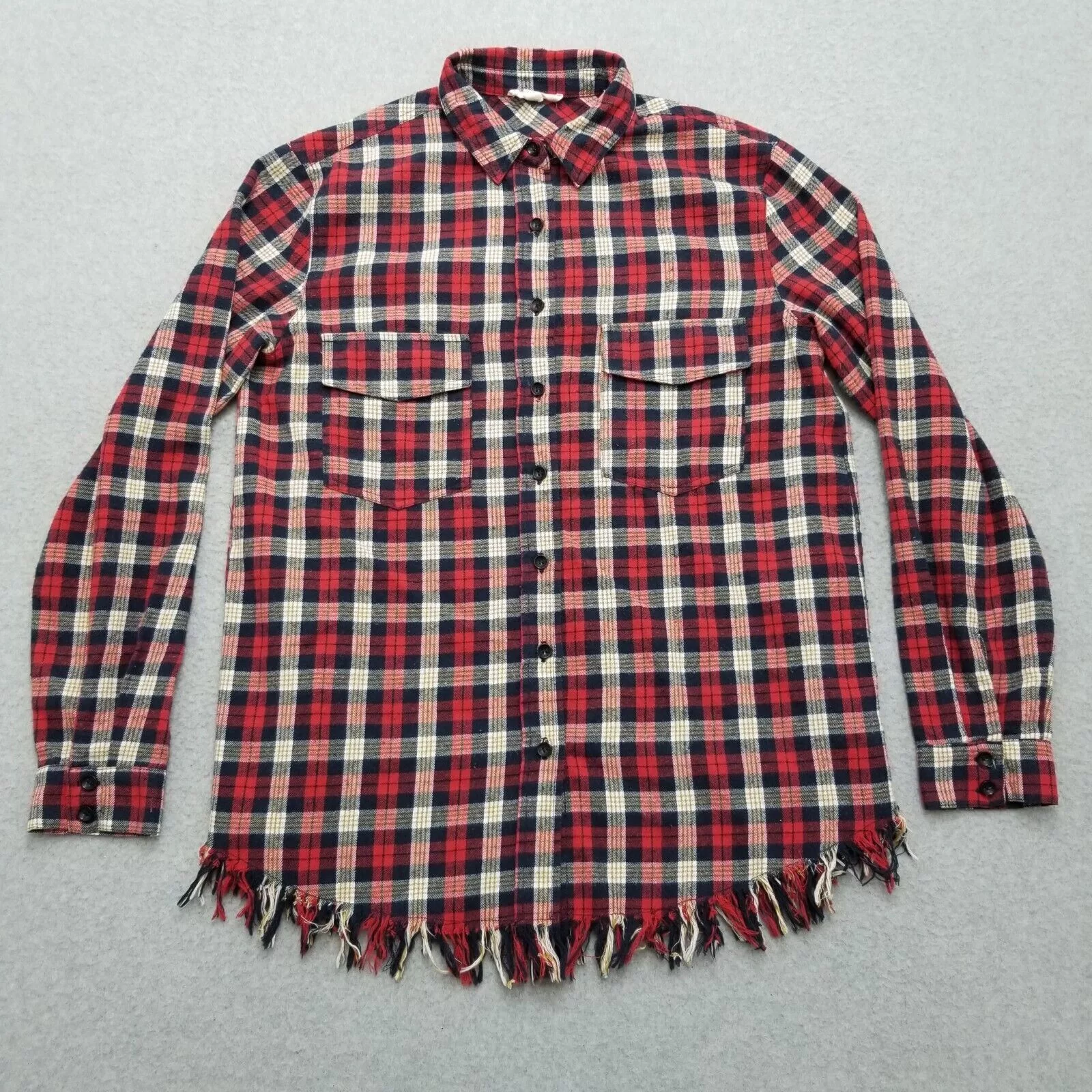 Other Button Ups Other Entro Shirt Womens Small Plaid Flannel Button Up Pockets Red