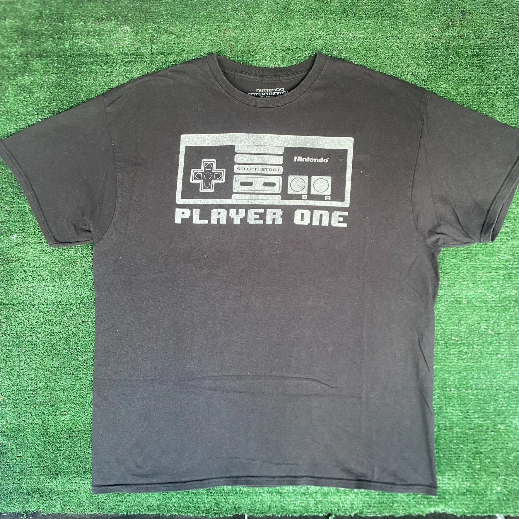 Nintendo Short Sleeve T Shirts Nintendo NES Player One Shirt Controller Retro Gamer Tee Black Streetwear