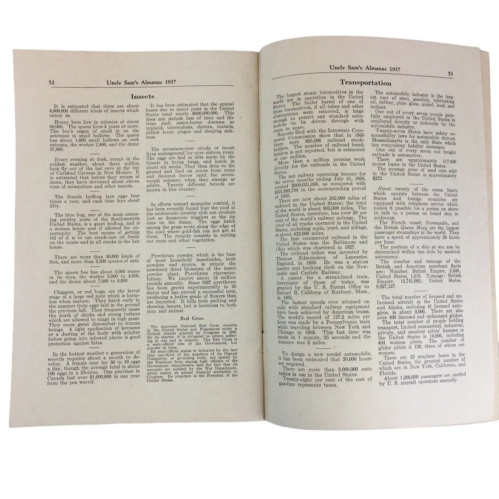 Other Periodicals Other Vintage Almanac Uncle Sams 1937 Compiled by Frederic J Haski Brown