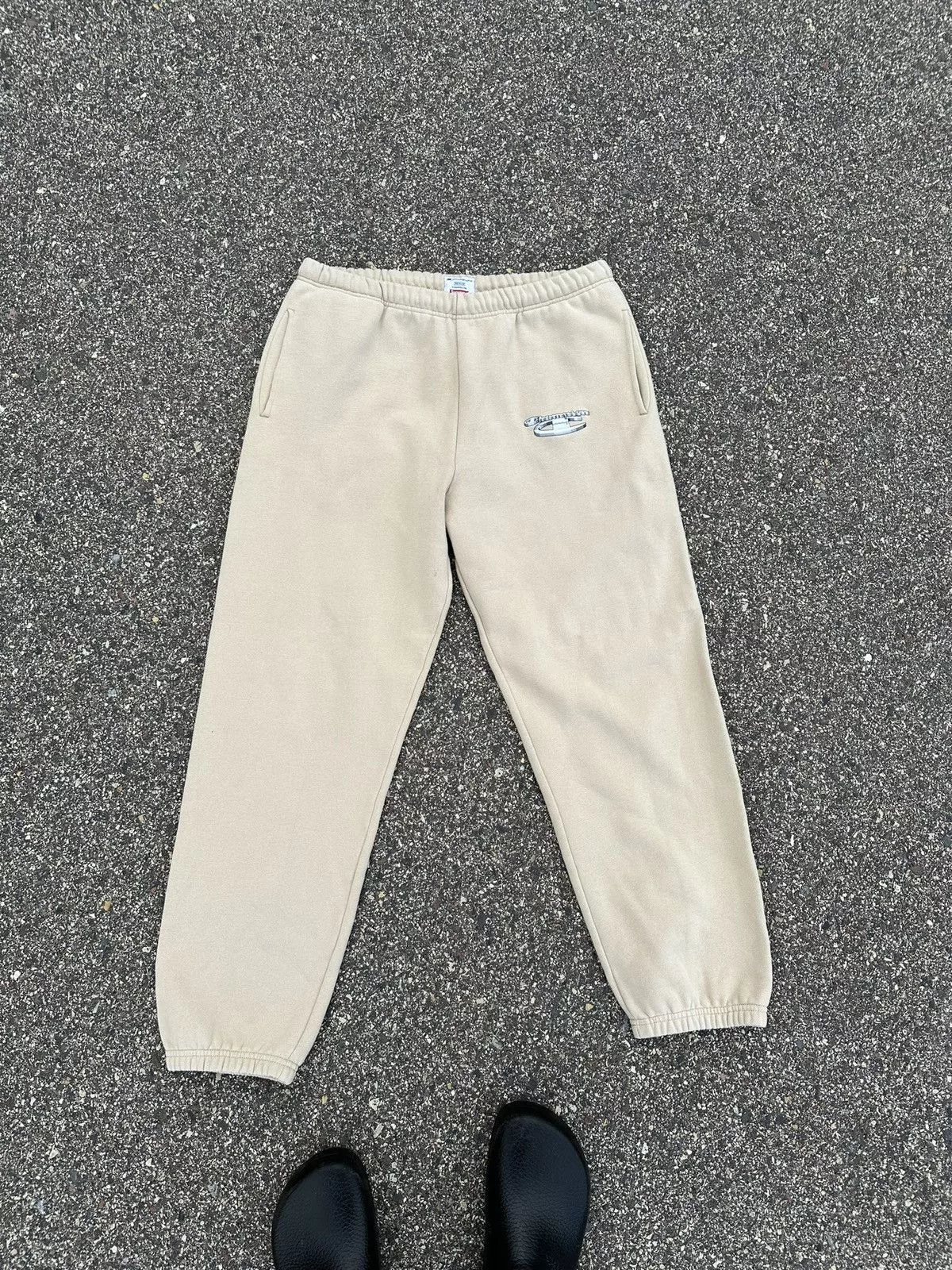 Champion Sweatpants Joggers Champion × Supreme Supreme x Champion cream sweatpants White