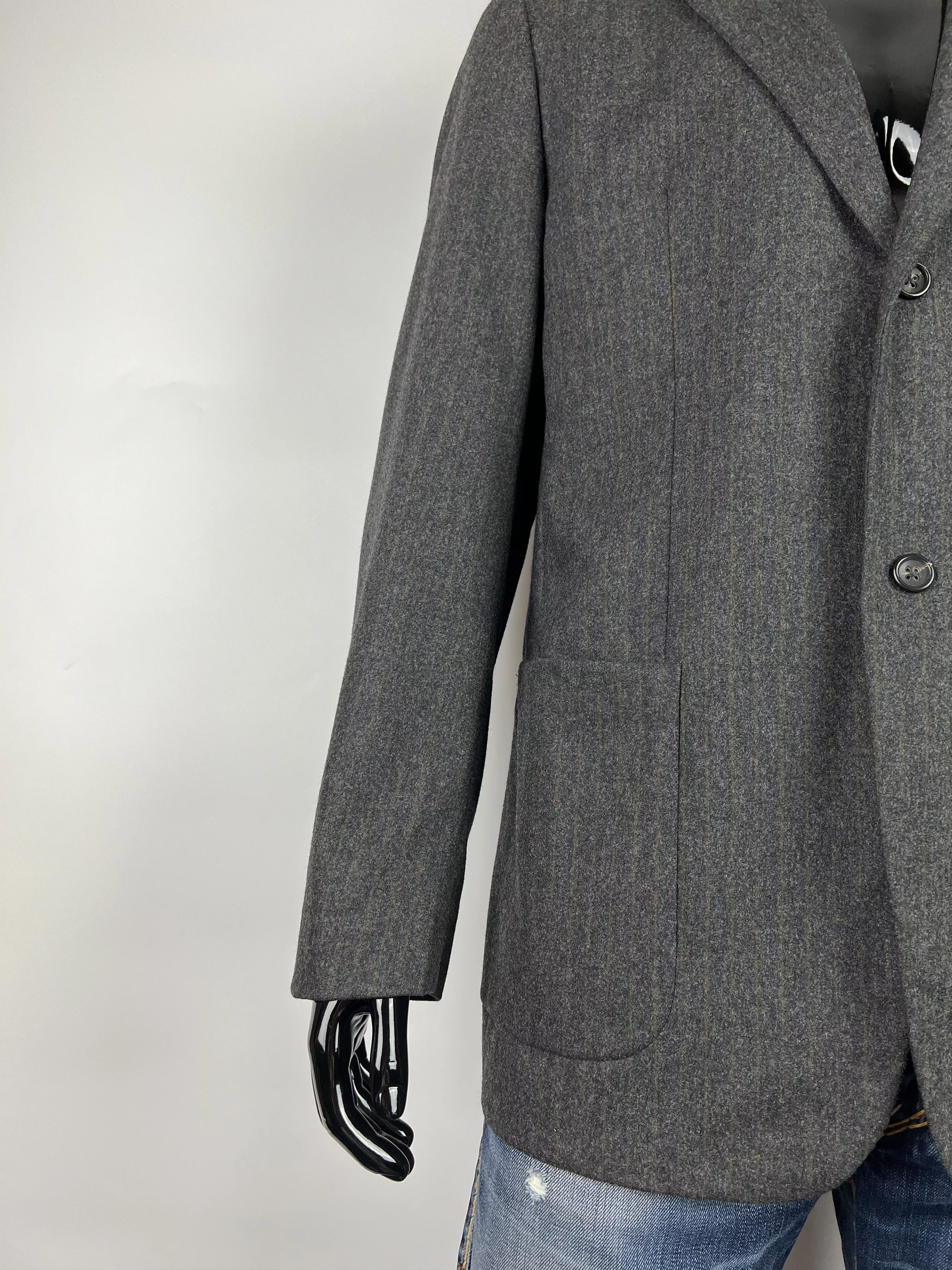 Jil Sander Blazers Jil Sander × Raf Simons Jil Sander Raf Simons Era Striped Wool Blazer Size 50R Multi