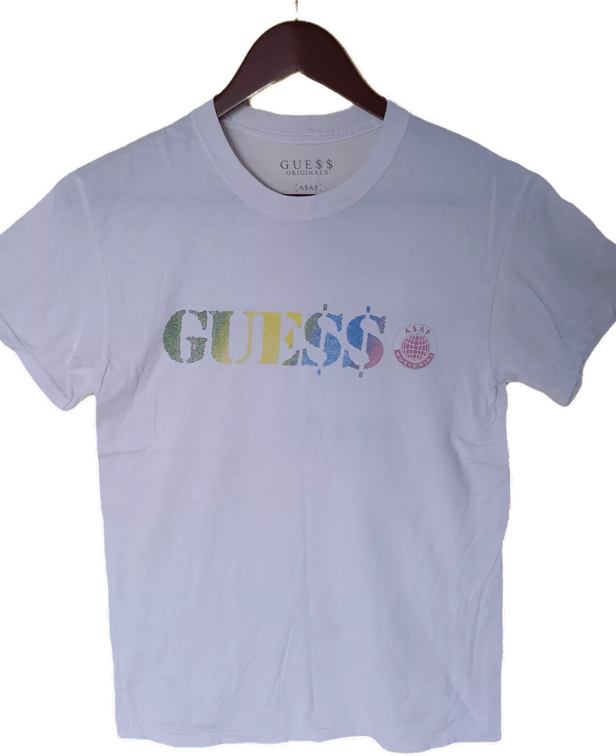 A$AP Rocky Short Sleeve T Shirts A$AP Rocky × Guess Guess Asap Tees t shirt White