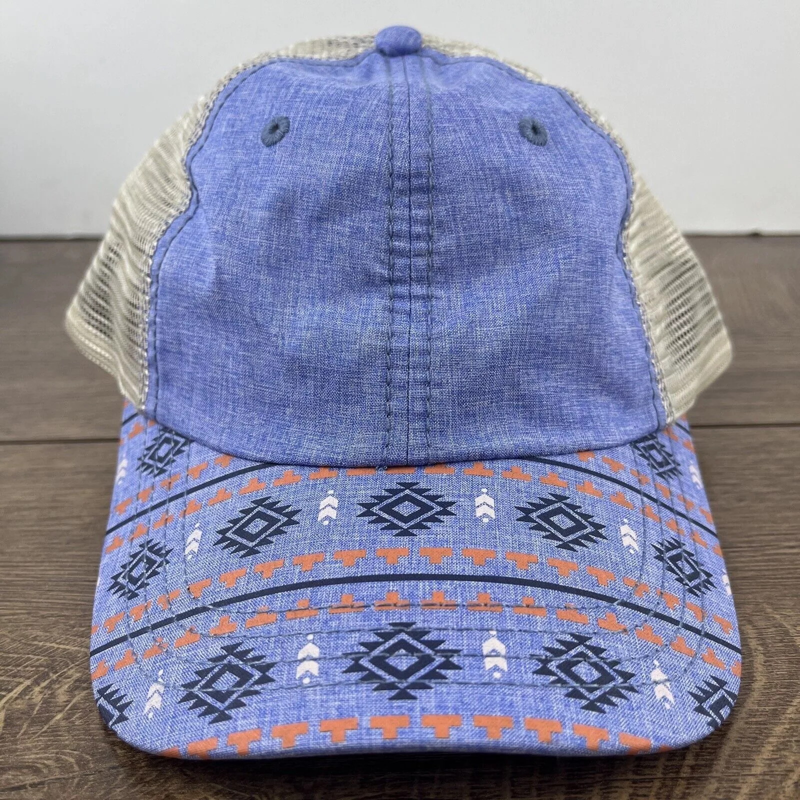Other Hats Other Aztec Blue Hat Blue Hat Adjustable Adult Size Hat Blue Cap