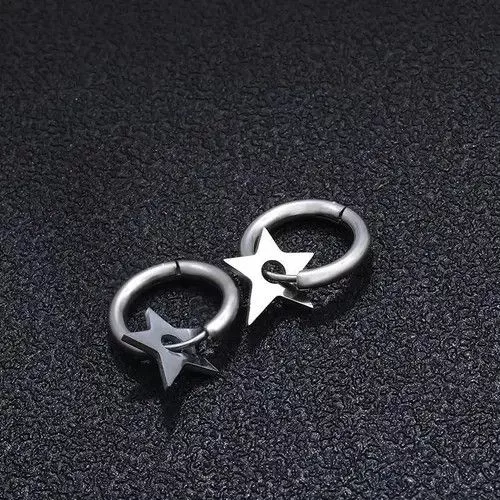 Vintage Jewelry Watches Vintage Retro star stud earrings Silver Streetwear