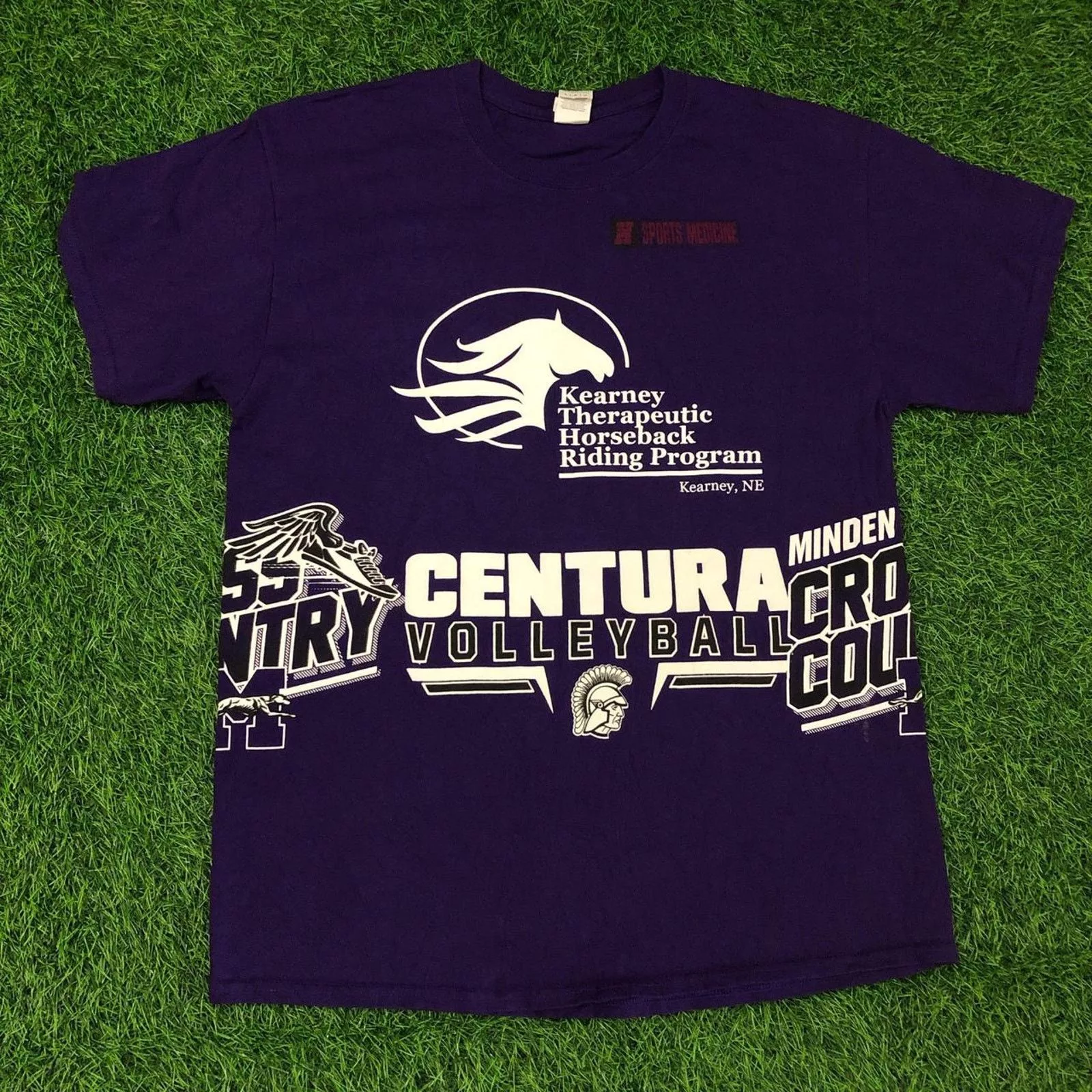 Gildan Short Sleeve T Shirts Gildan Kearny Therapeutic Horseback Riding Program Graphic Tee Purple