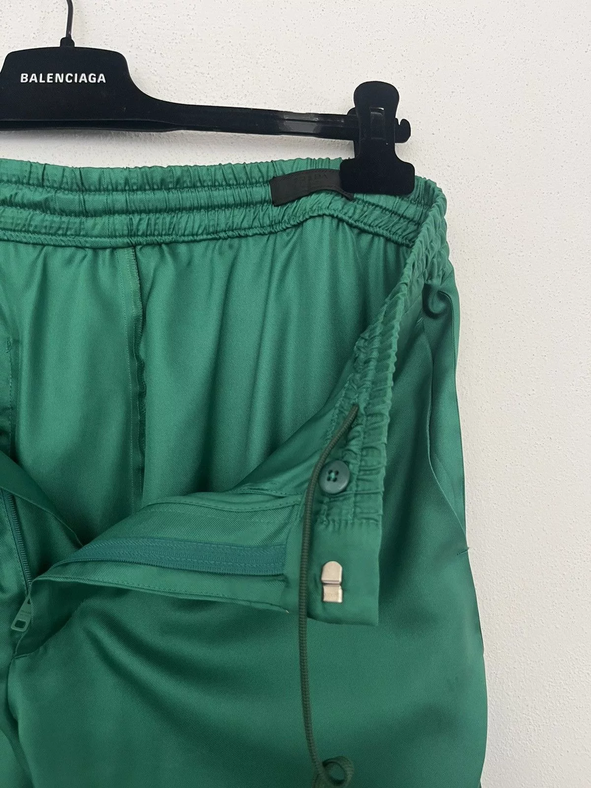 Prada Casual Pants Prada casual green silk pajama drawstring pants