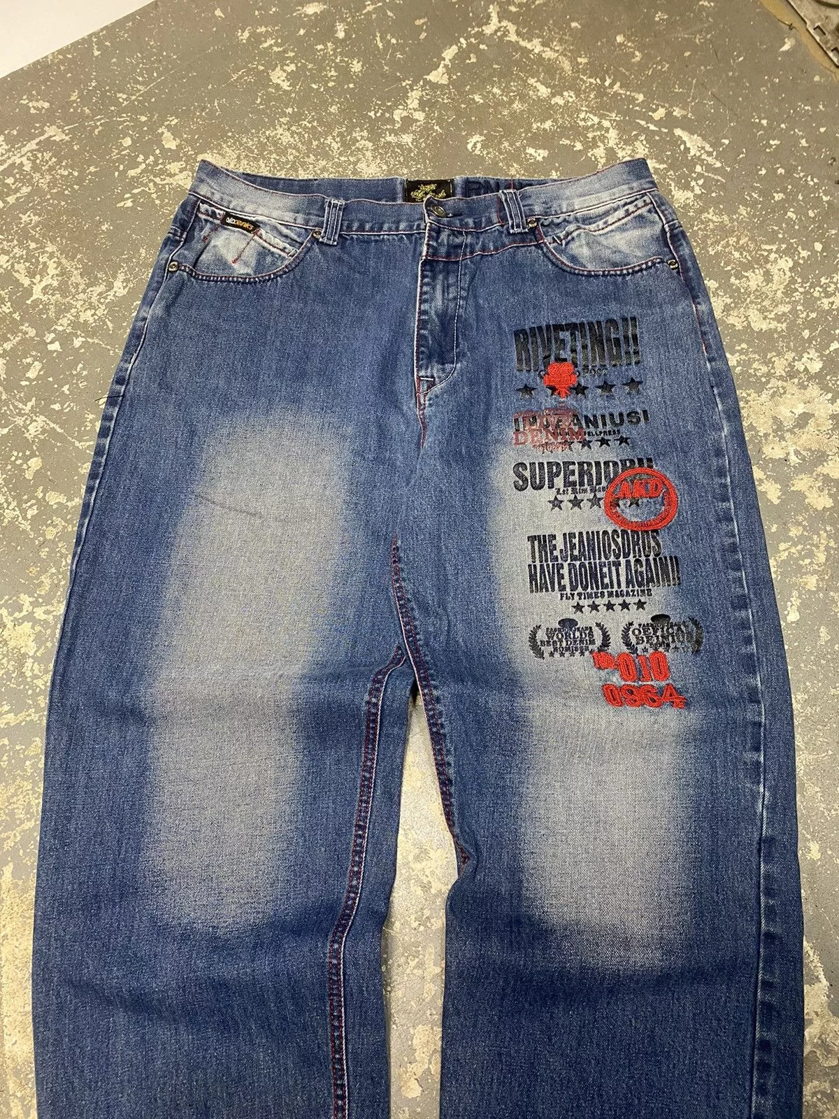 JNCO Denim JNCO × Southpole × Vintage Vintage Akademiks Embroidered Baggy Denim Jean Pants Blue