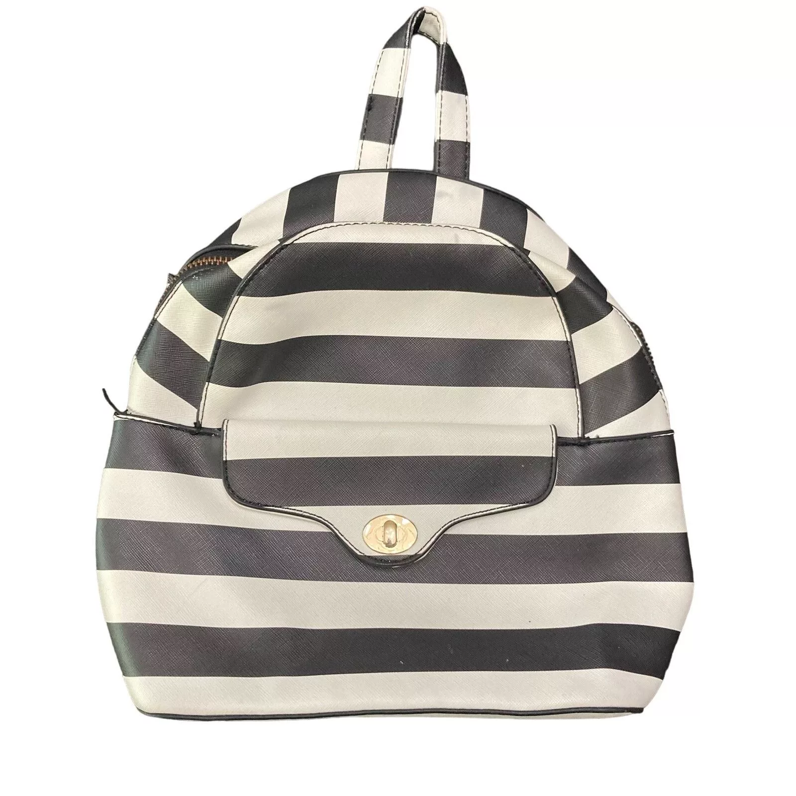 Other Shoulder Bags Other Under One Sky Vegan Leather Striped Backpack Black & White