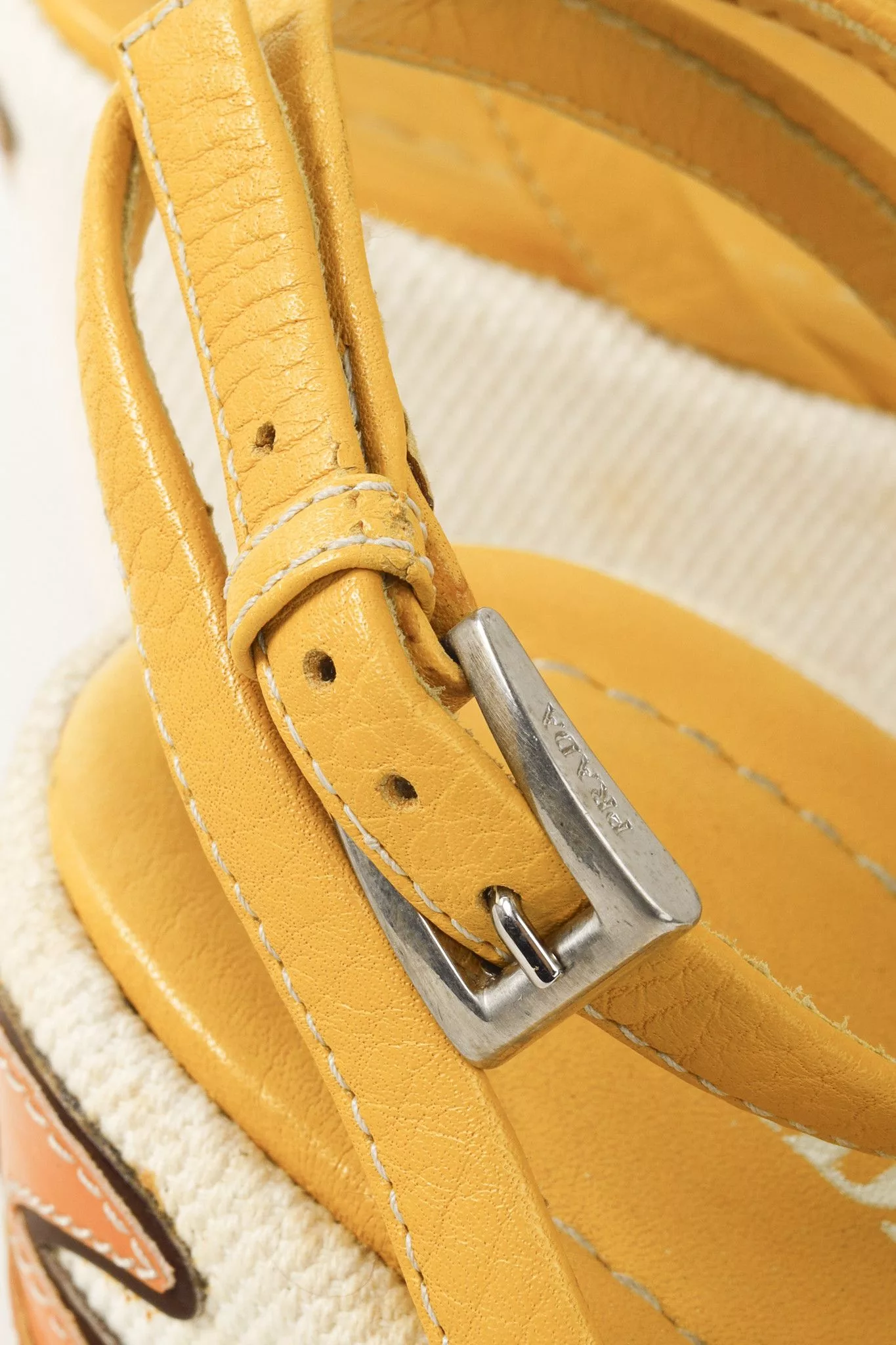 Prada Sandals Prada Yellow Platform Beach Theme Espadrille Sandals
