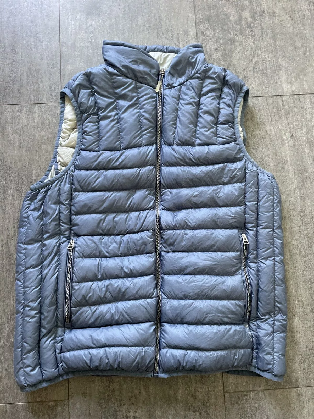 Tumi Vests Tumi Packable Pillow Full Zip Puffer Down Vest Blue
