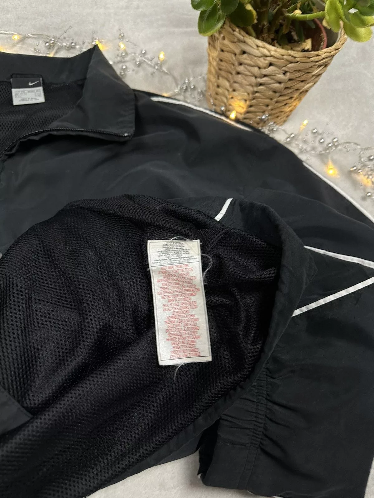 Nike Light Jackets Nike × Vintage Nike Vintage Oversize Basic Logo Light Jacket Black Streetwear