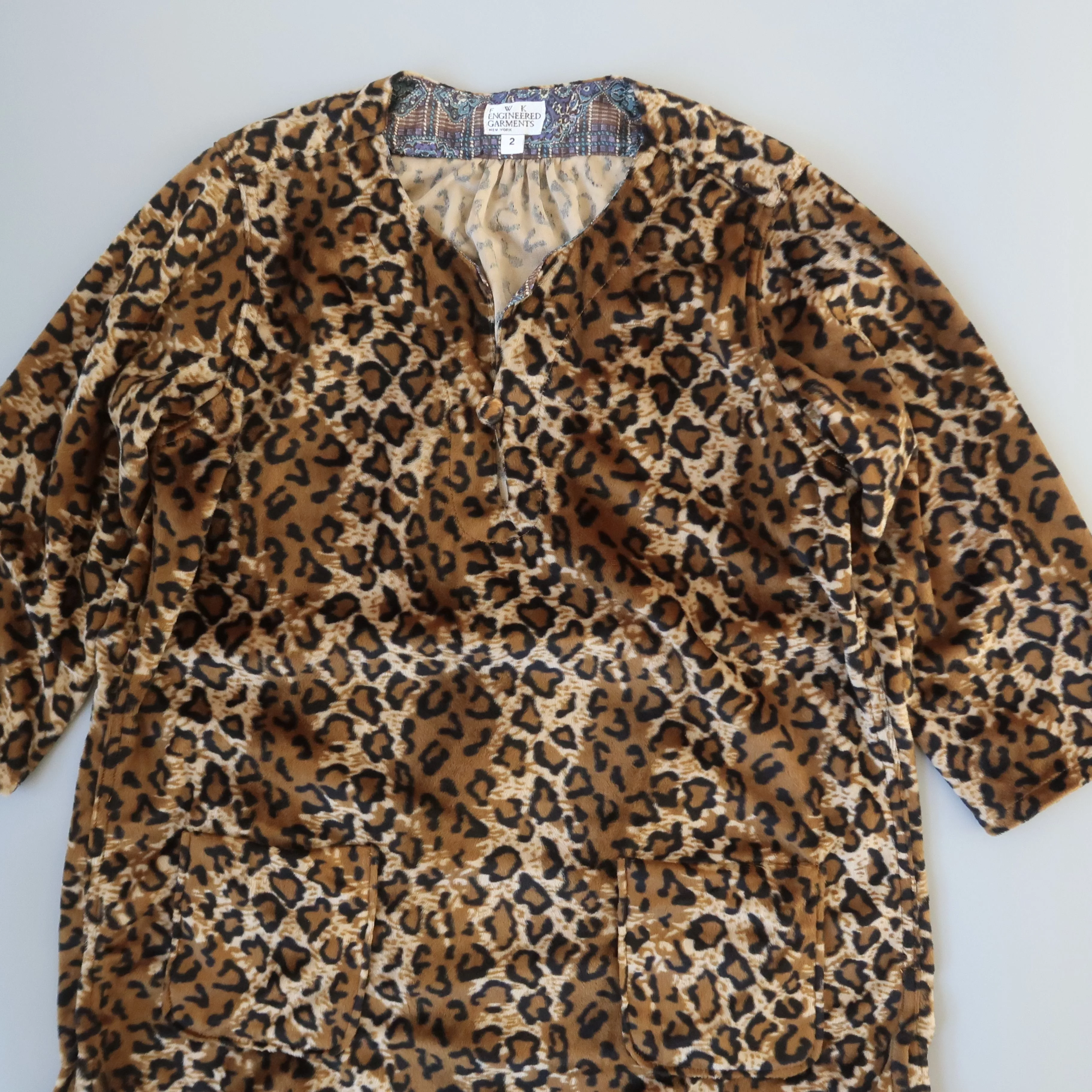 Engineered Garments Blouses FWK Engineered Garments Leopard Velour Tunic Pullover 2 Multi