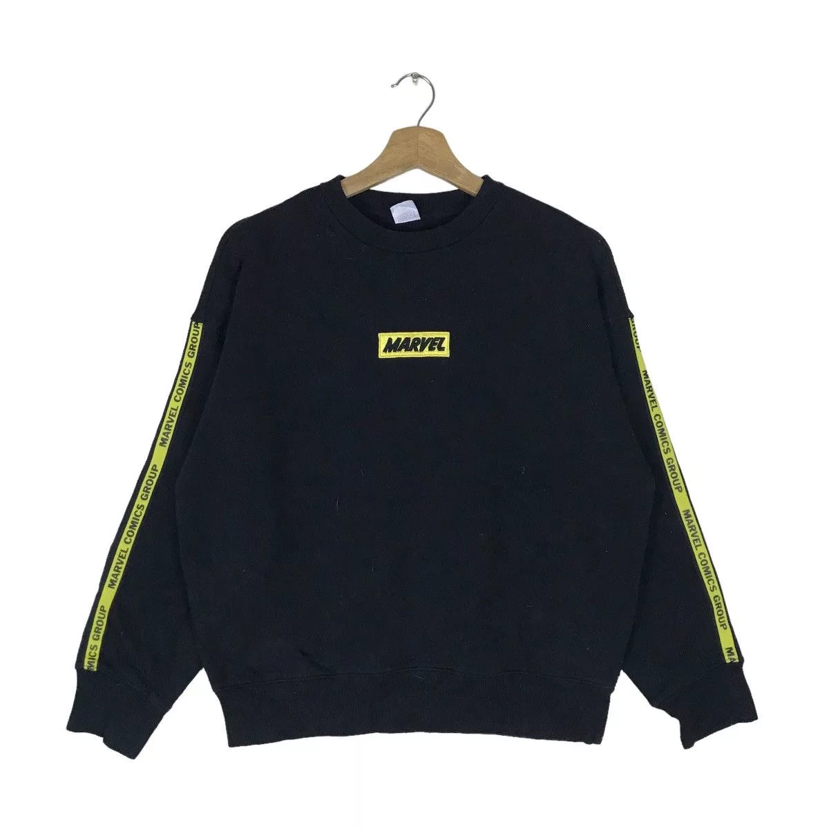 Marvel Comics Sweatshirts Hoodies Marvel Comics Vintage Marvel Mini Logo Pullover Jumper Sweatshirt Black