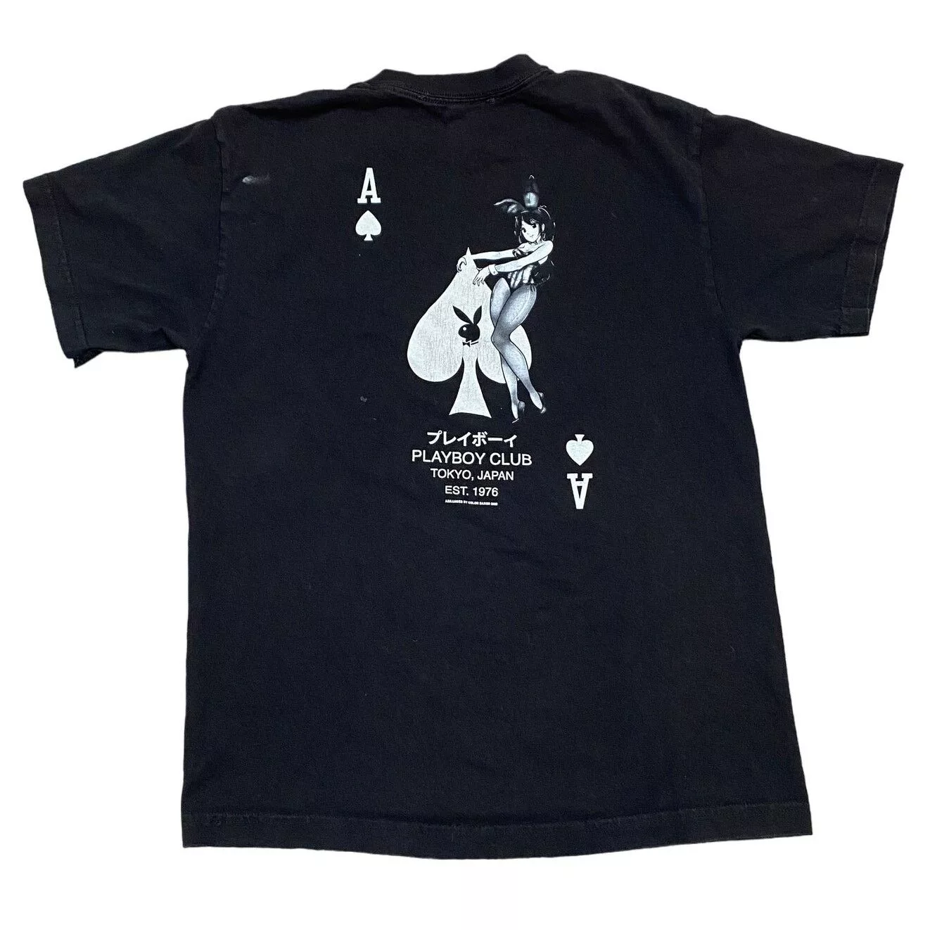 Playboy Short Sleeve T Shirts Playboy Club Tokyo Japan T Shirt Men's M Anime Bunny Ace Black