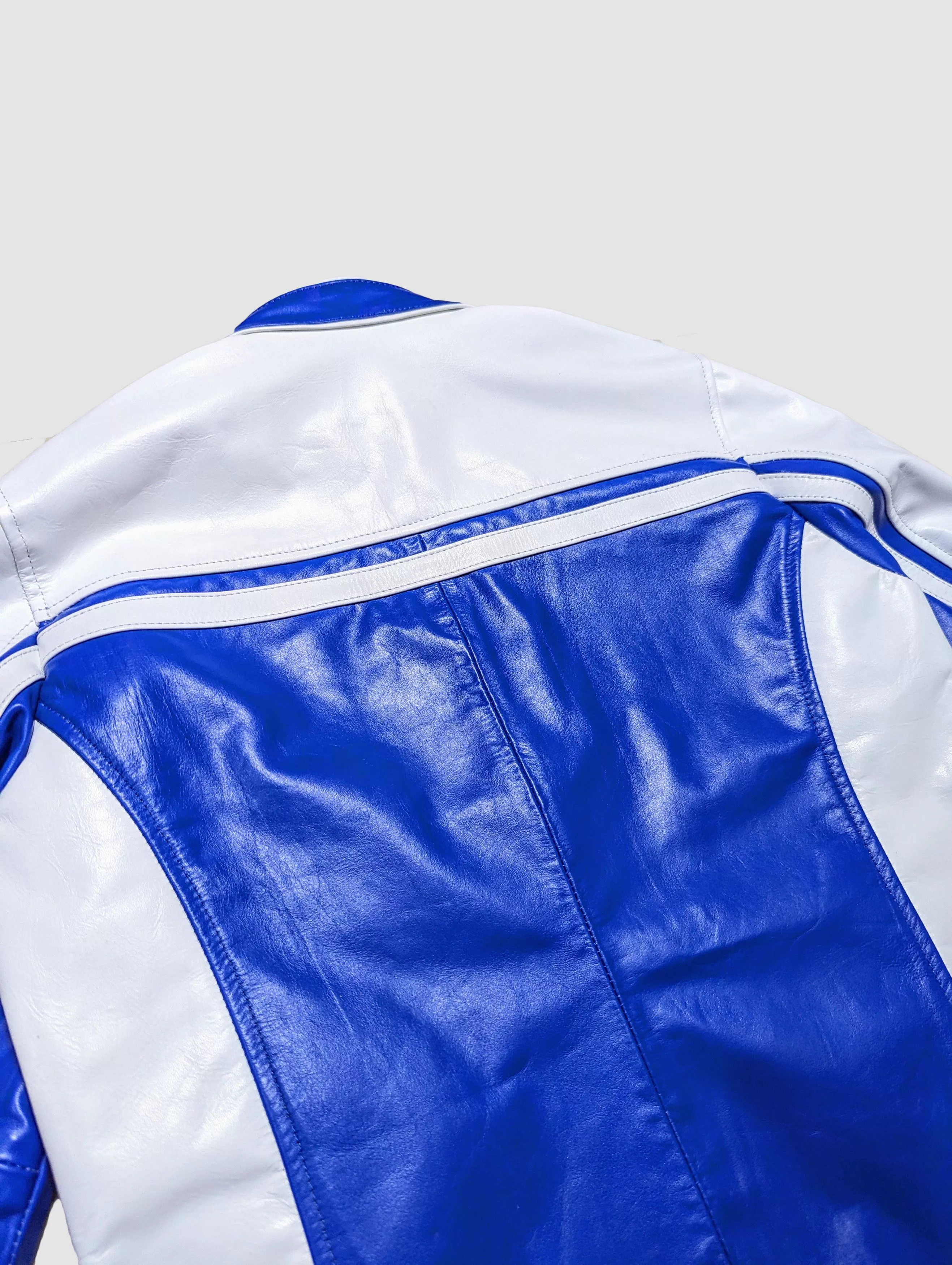 Genuine Leather Leather Jackets Genuine Leather Men's Fashion Leather Jacket Streetwear Blue Vintage