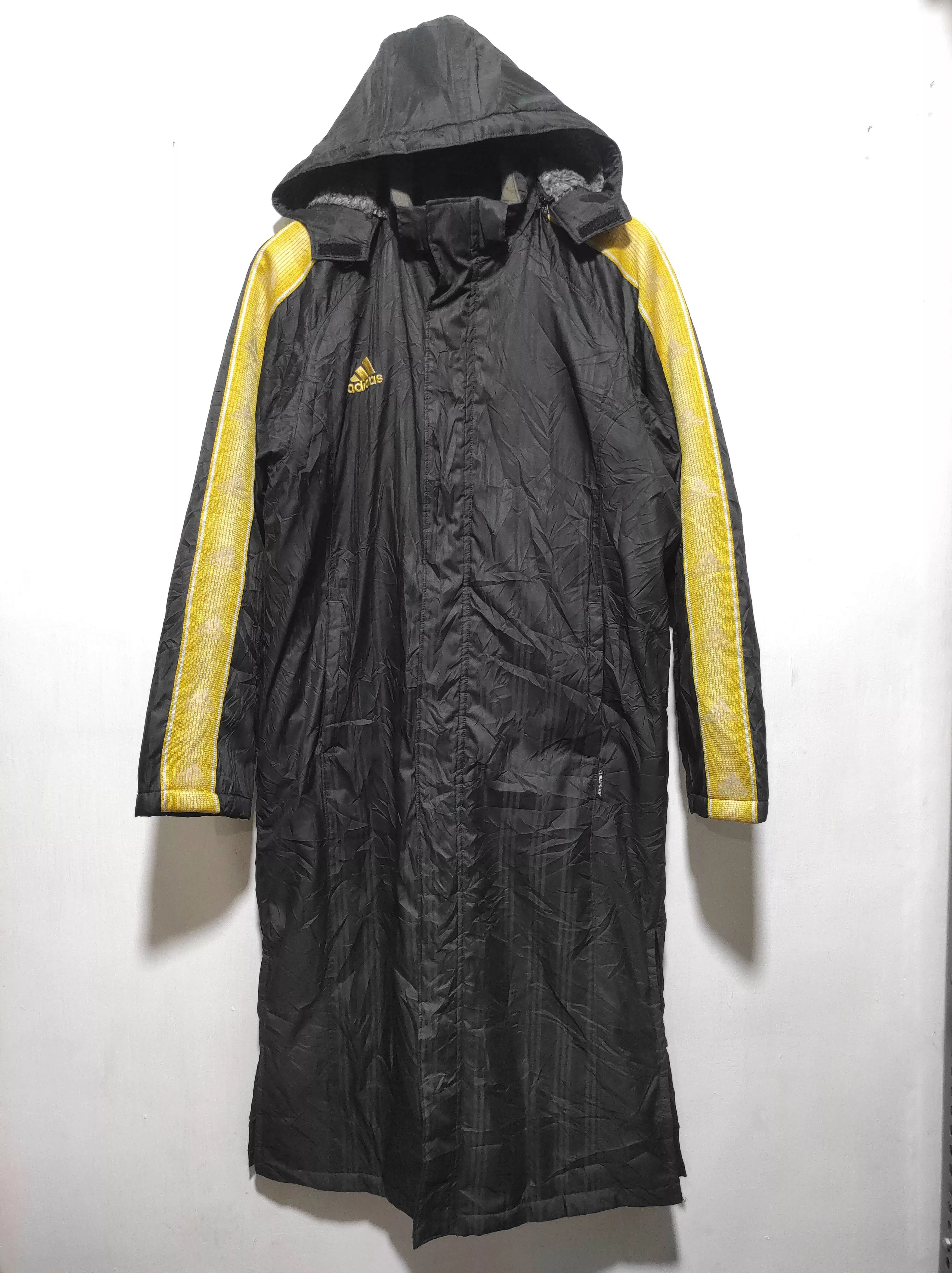 Adidas Heavy Coats Vintage Adidas Long Jacket Black