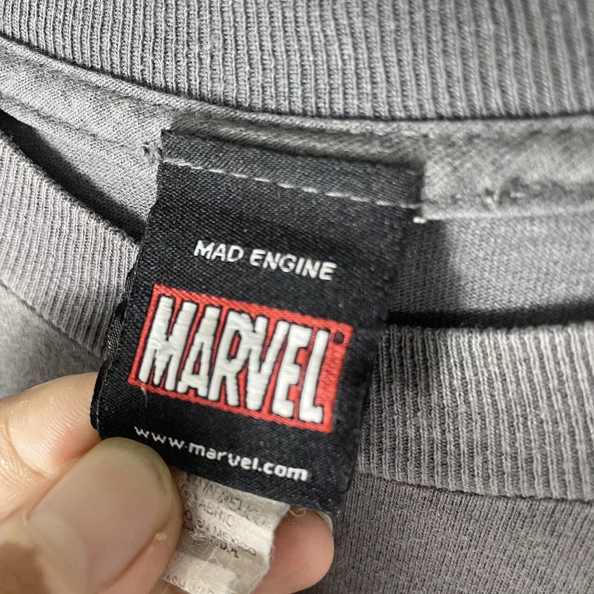 Mad Engine Short Sleeve T Shirts Mad Engine × Marvel Comics Vintage Mad Engine Wolverine Marvel Gray